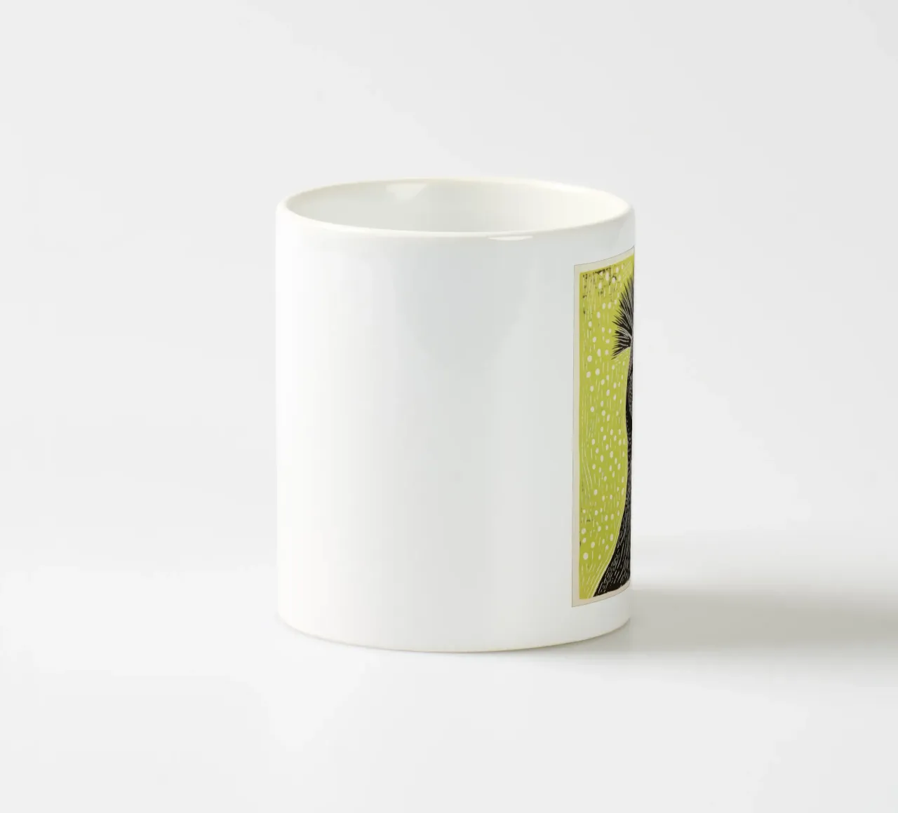 Cassowary verde 4 tazza in ceramica da Minimal Animal Art