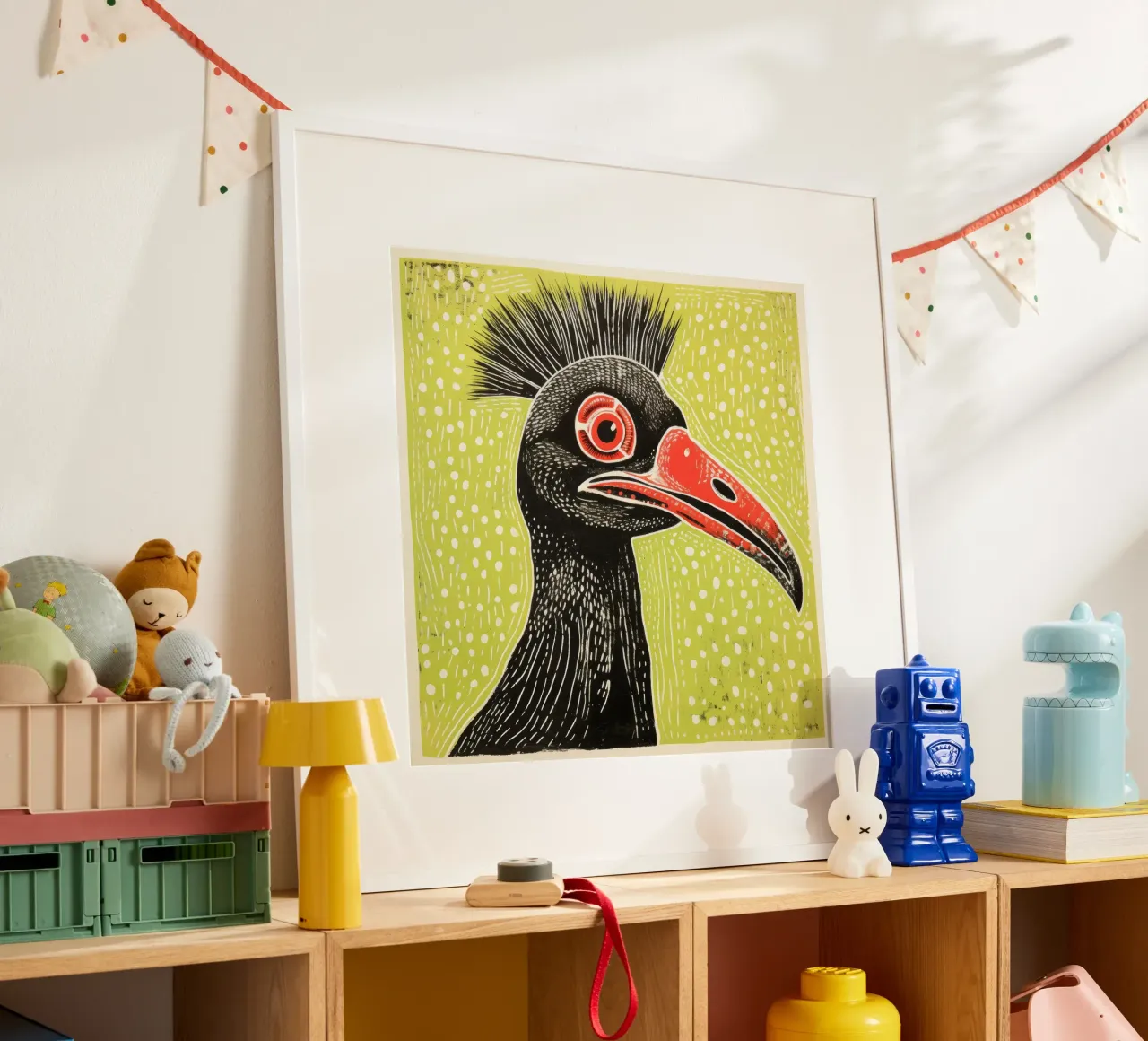 Cassowary verde 4 carta hahnemühle da Minimal Animal Art