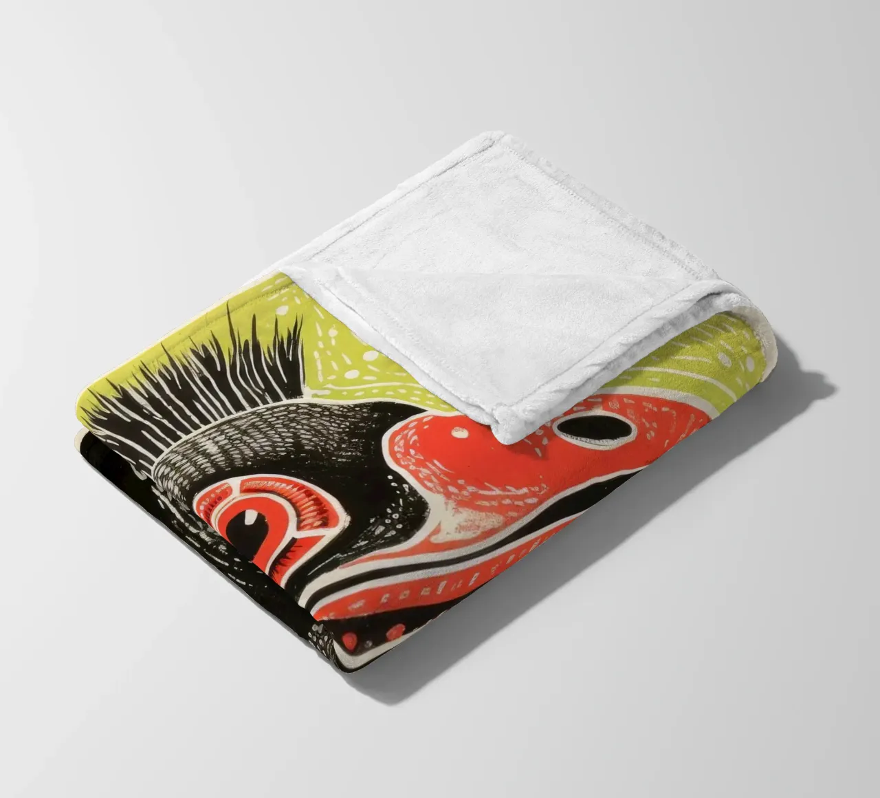 Cassowary verde 4 coperta in pile da Minimal Animal Art