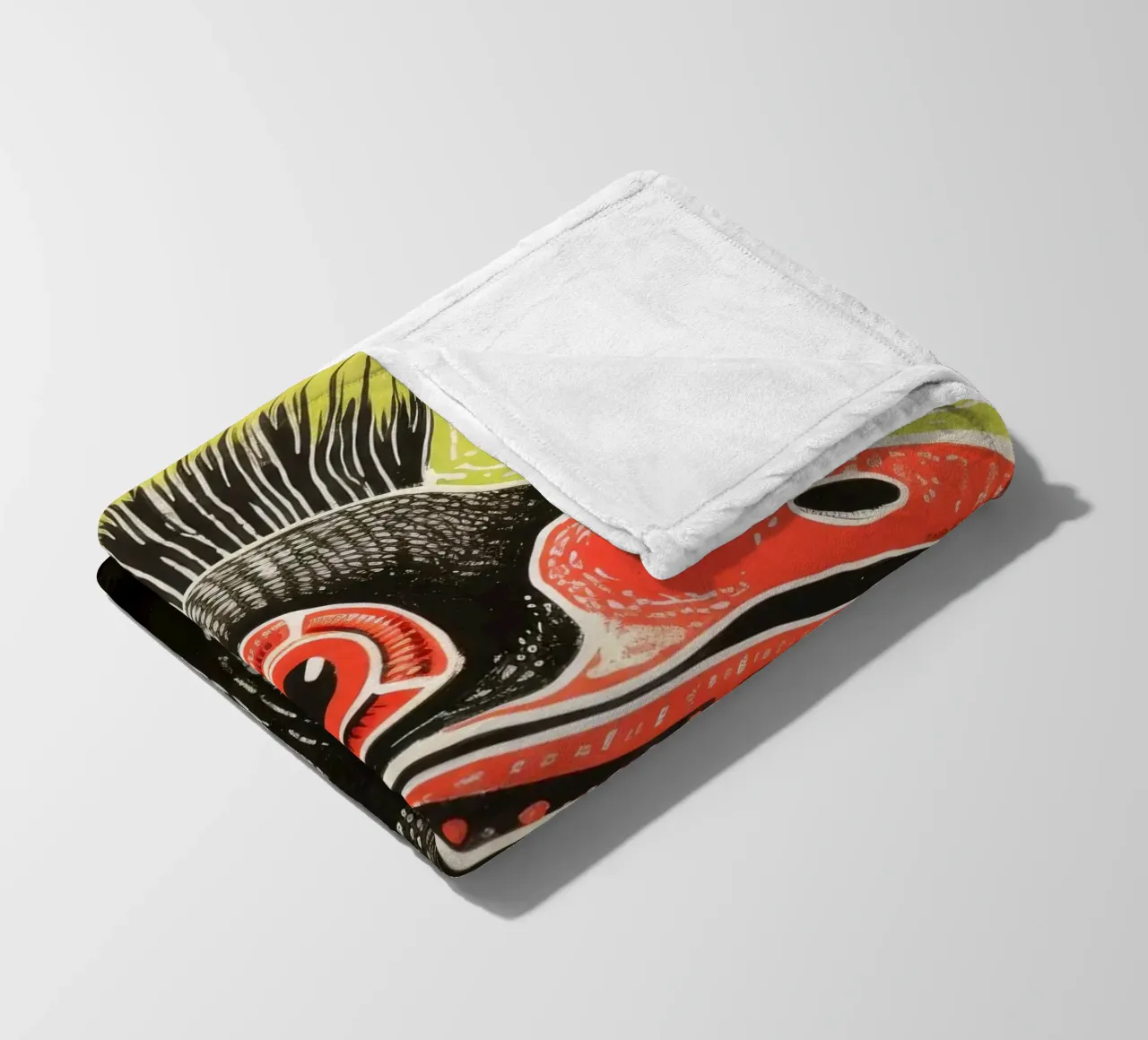 Cassowary verde 4 coperta in pile da Minimal Animal Art