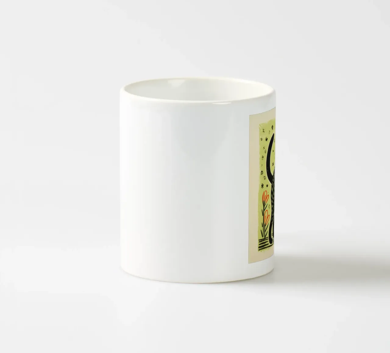 Gatto verde 1 tazza in ceramica da Minimal Animal Art