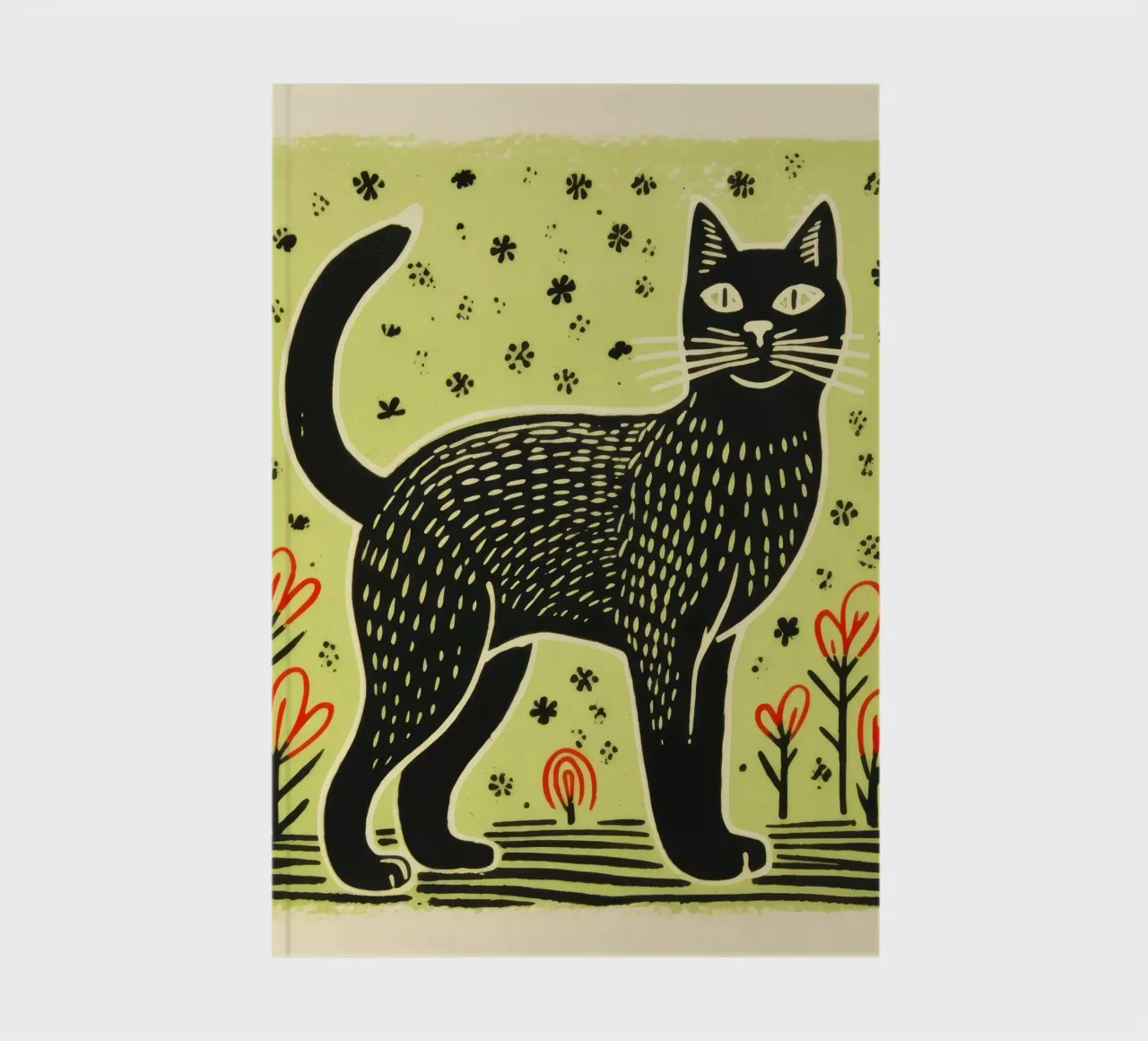Chat vert 1 carnet de notes de Minimal Animal Art