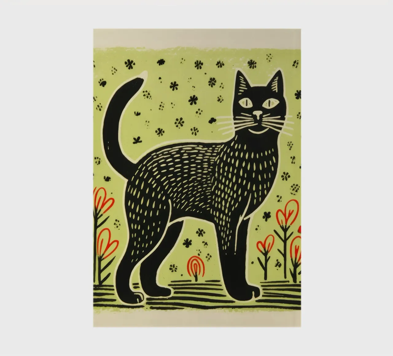 Chat vert 1 carnet de notes de Minimal Animal Art