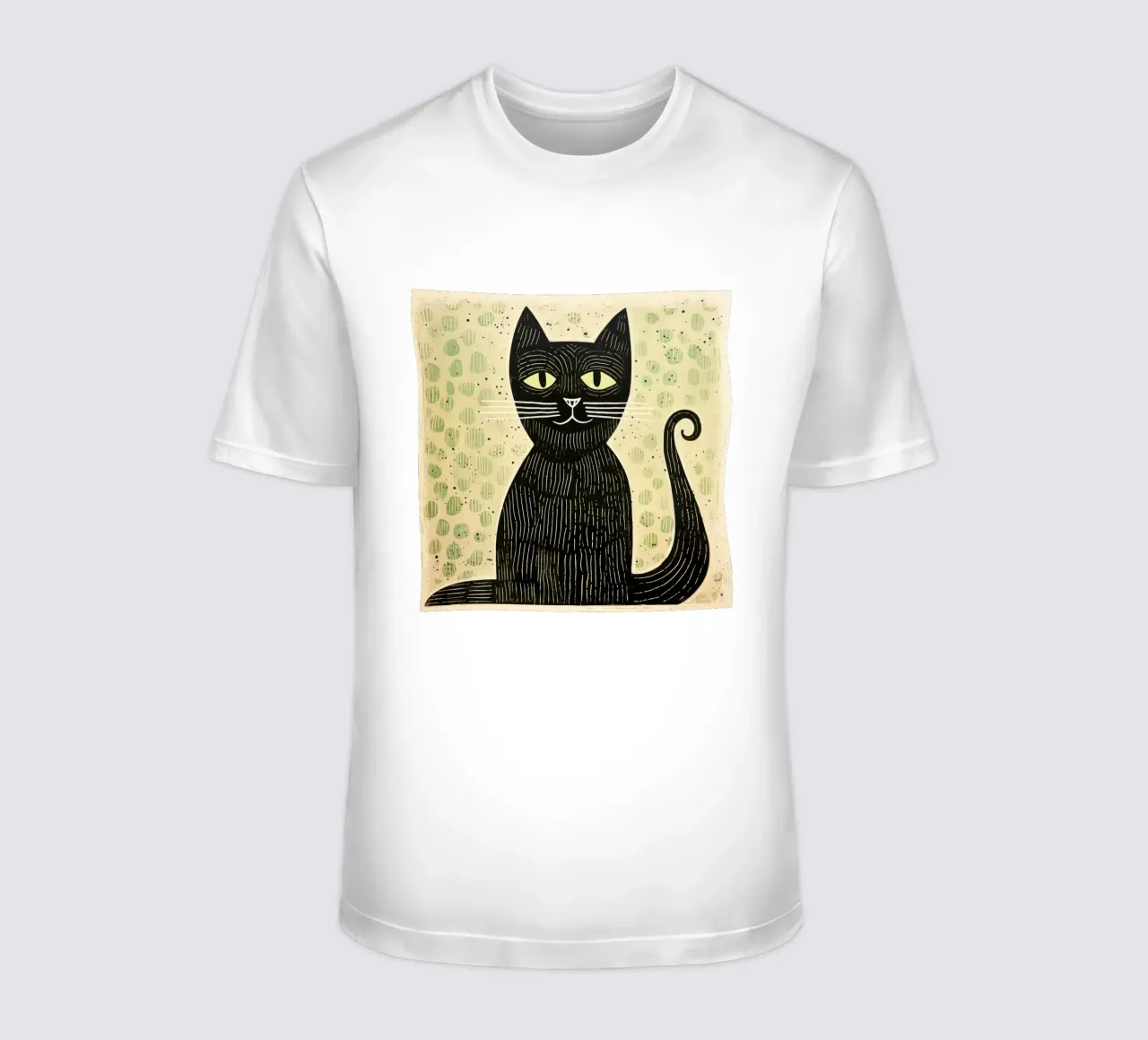 Gatto verde 2 t-shirt da Minimal Animal Art