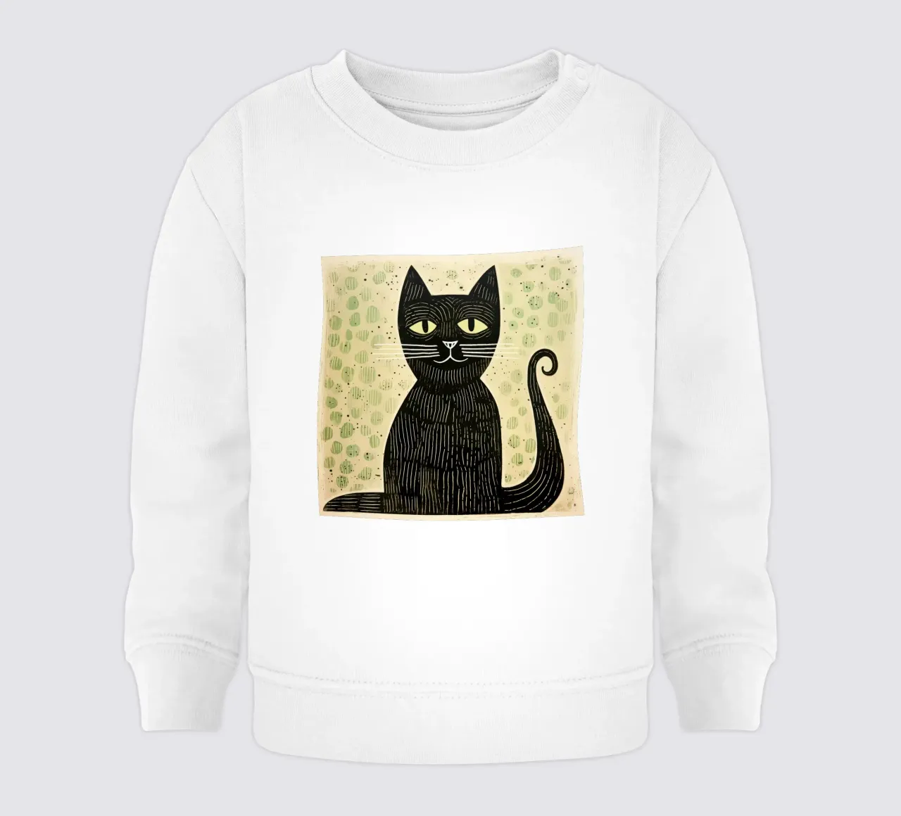 Gatto verde 2 felpa neonato da Minimal Animal Art