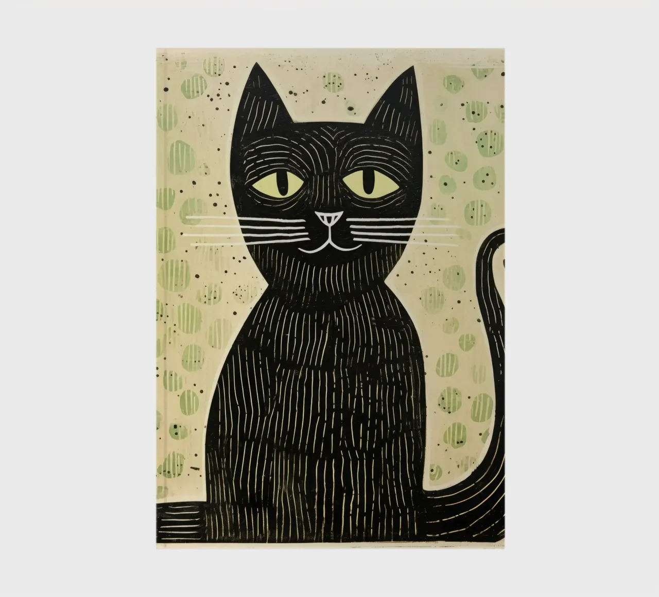 Green Cat 2 notebook by Minimal Animal Art