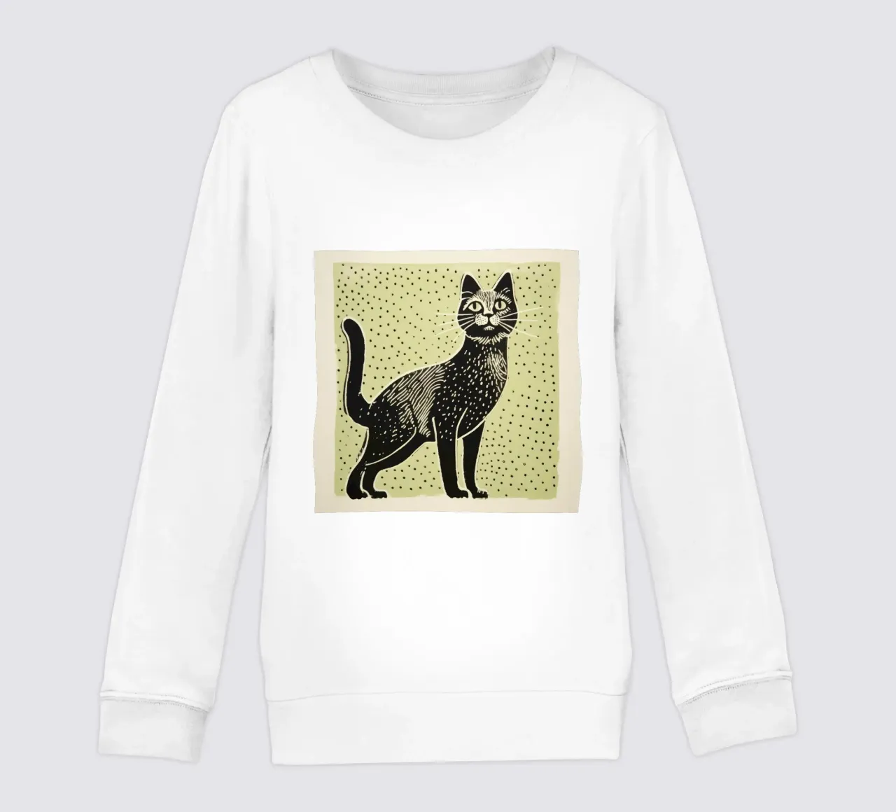 Gatto verde 3 felpa bambino da Minimal Animal Art