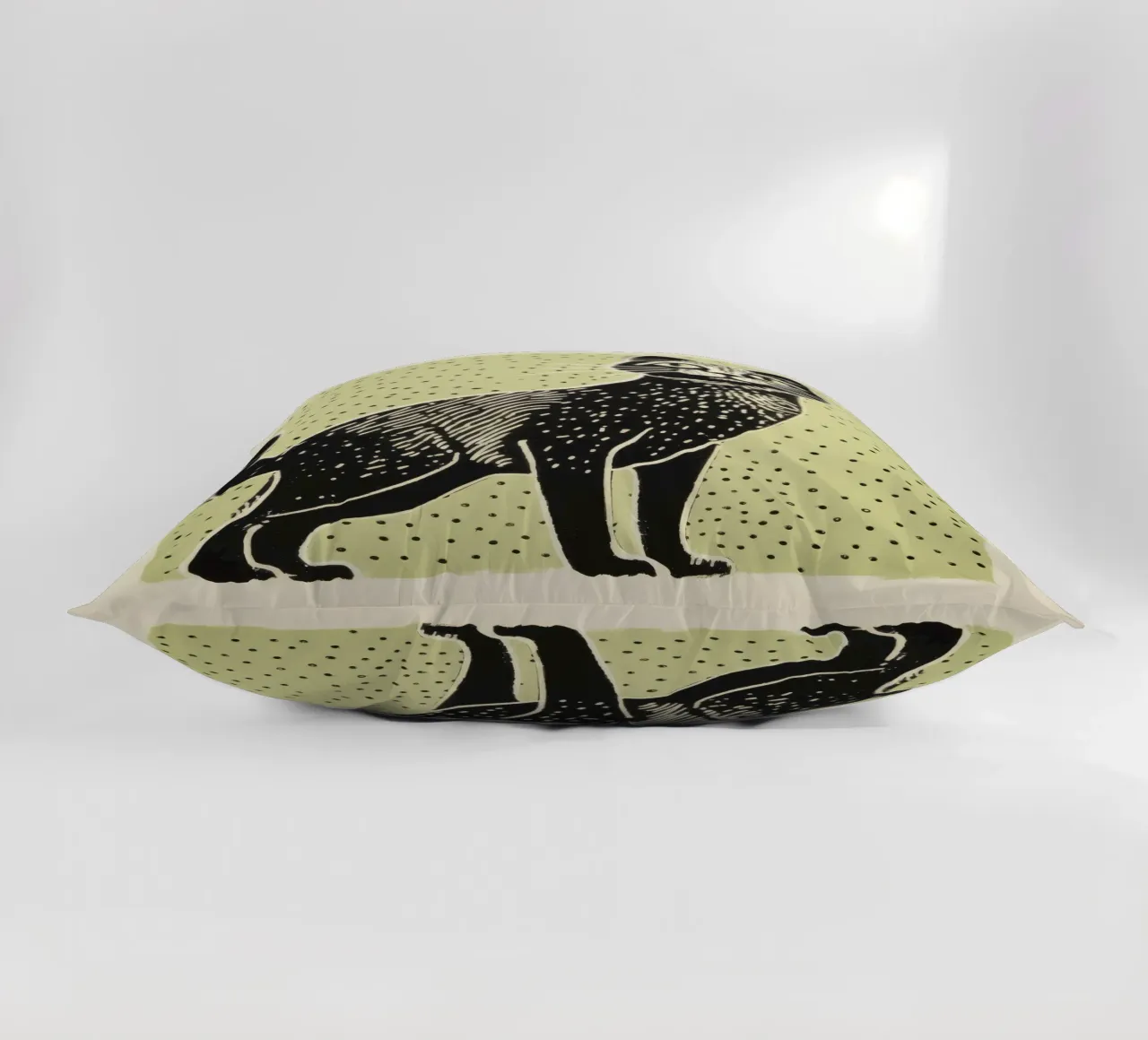 Gatto verde 3 cuscino da Minimal Animal Art