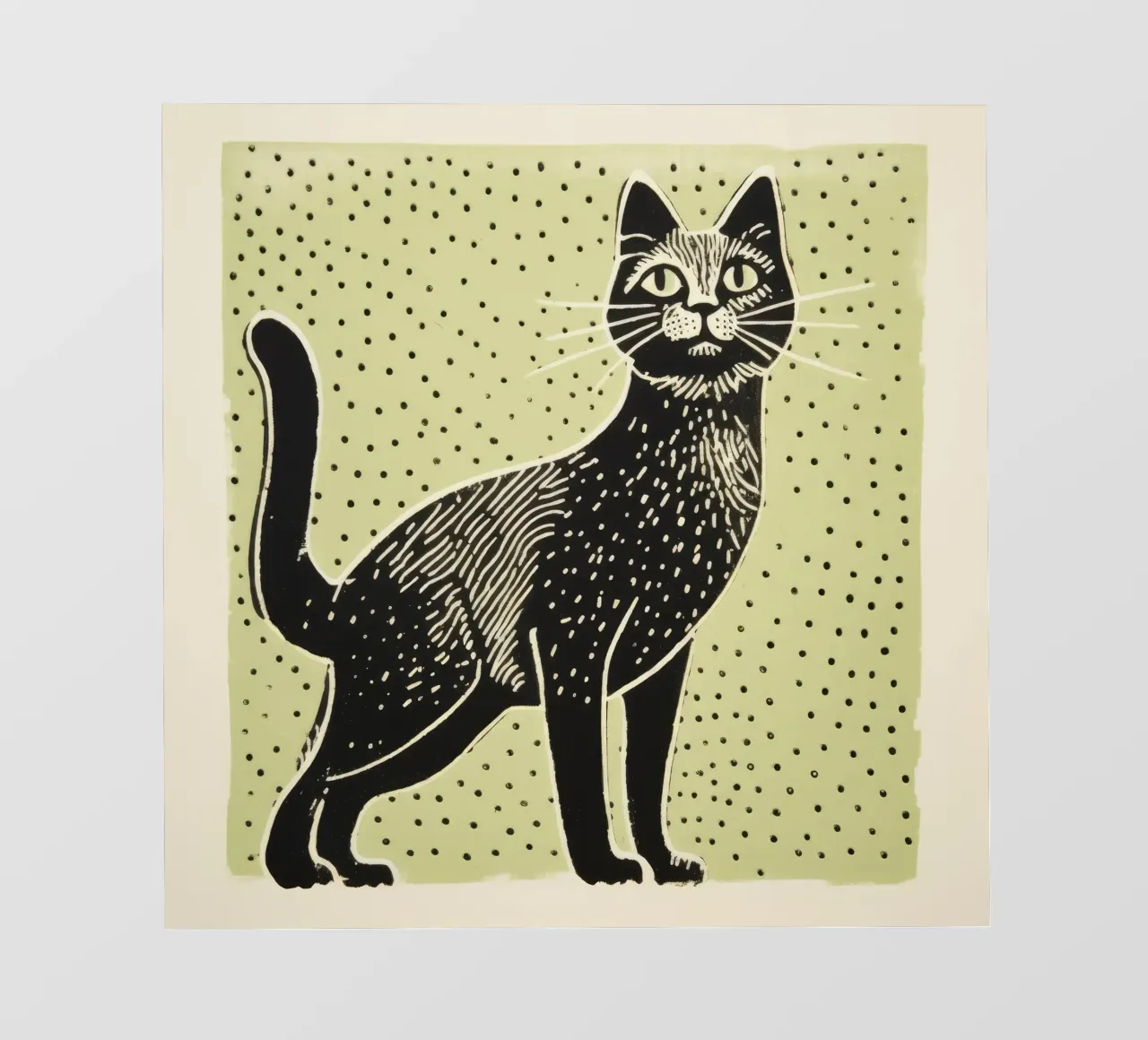 Gatto verde 3 telo in pvc da Minimal Animal Art