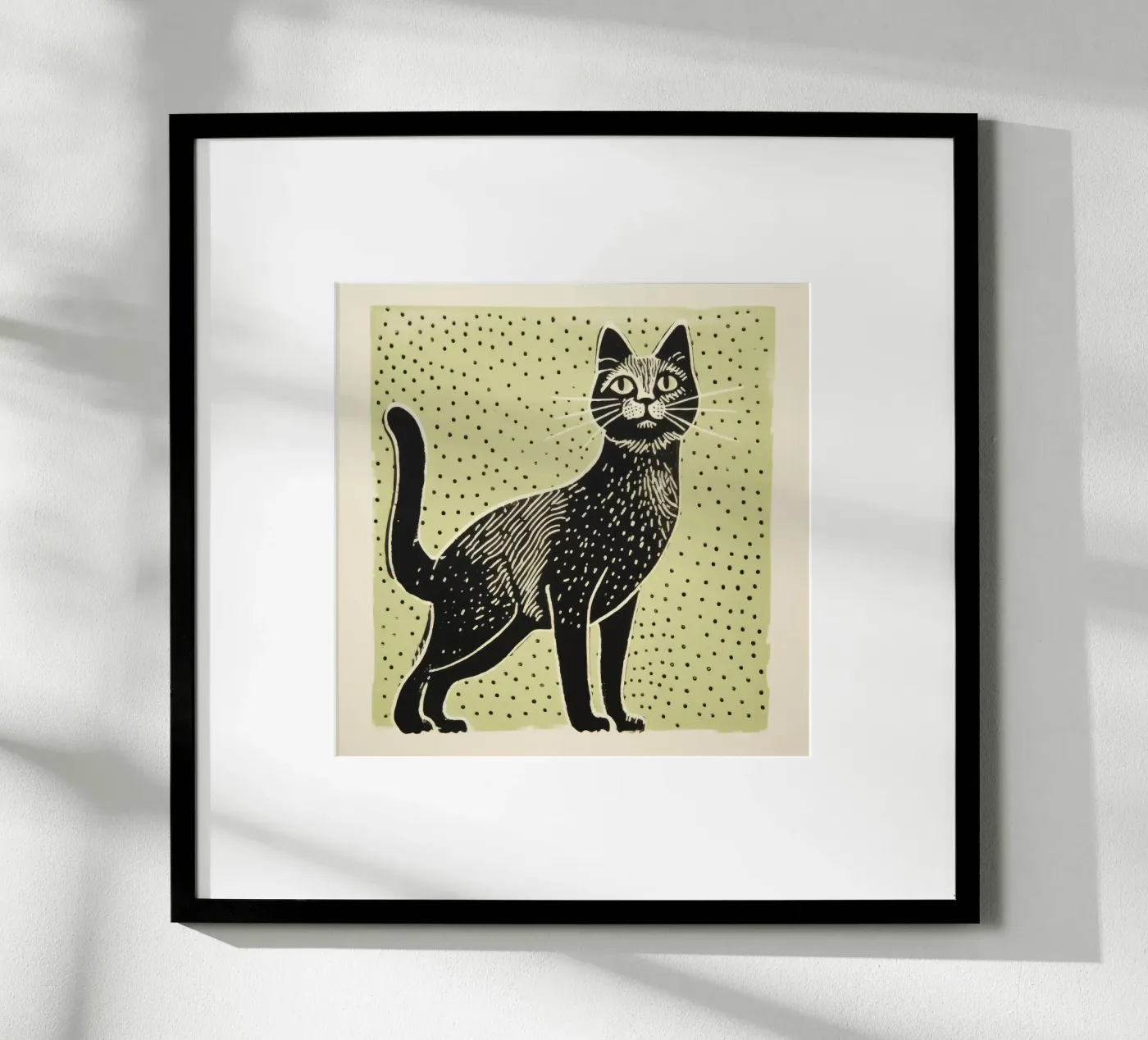 Chat vert poster de Minimal Animal Art