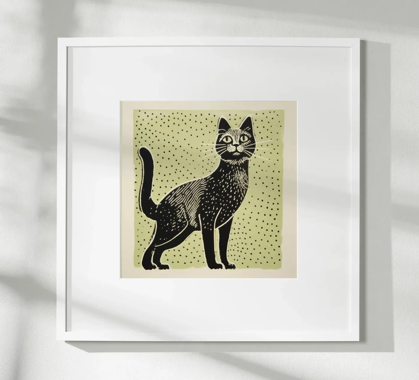 Chat vert poster de Minimal Animal Art