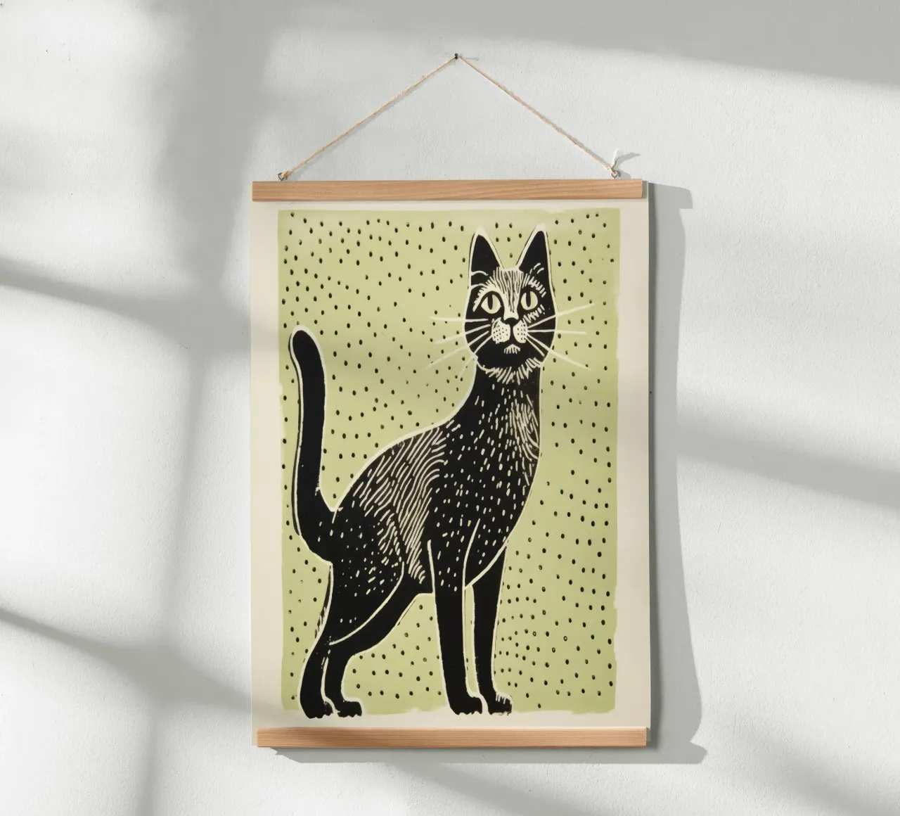 Gatto verde 3 carta hahnemühle da Minimal Animal Art