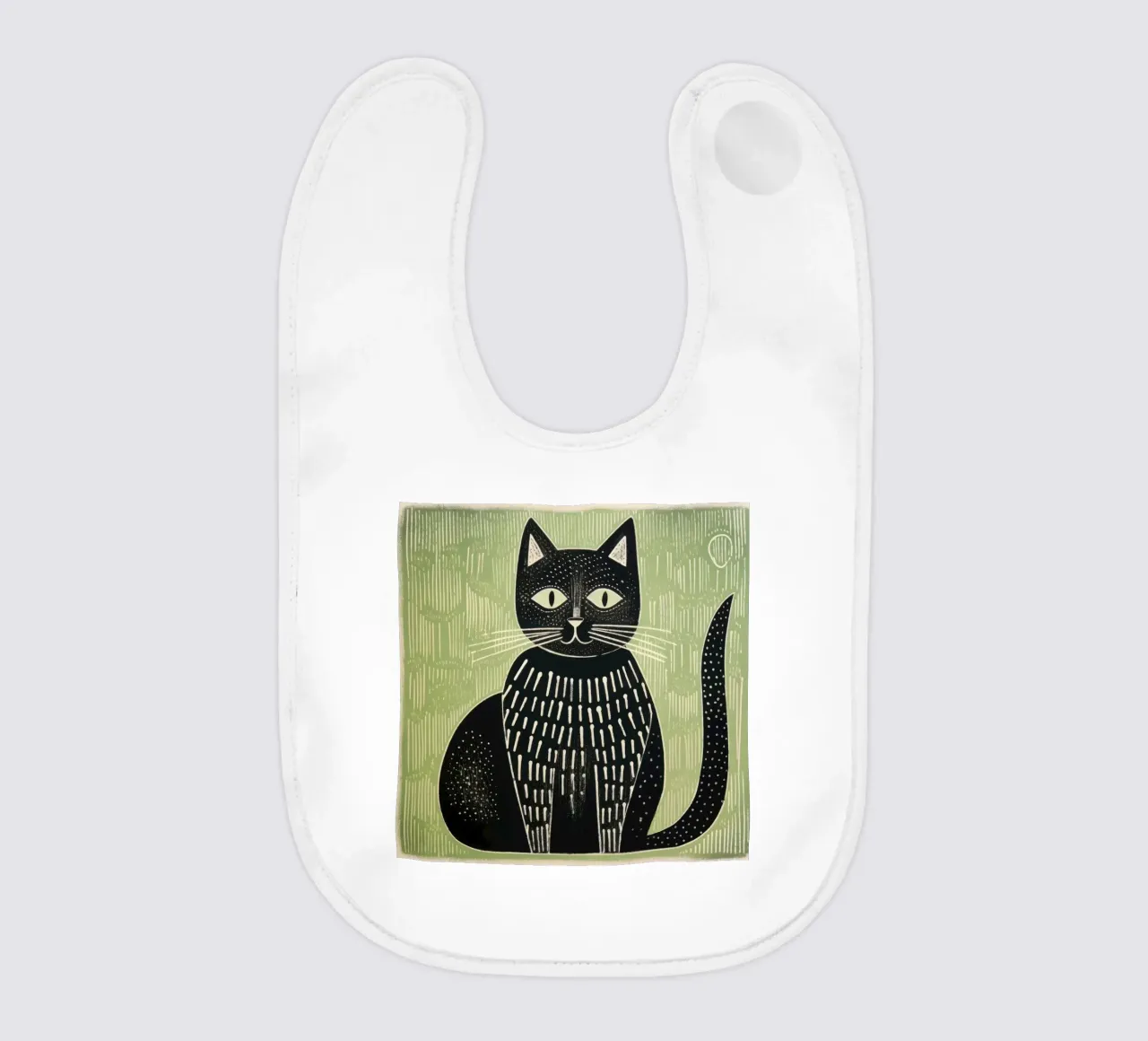 Gatto verde 4 bavaglino da Minimal Animal Art
