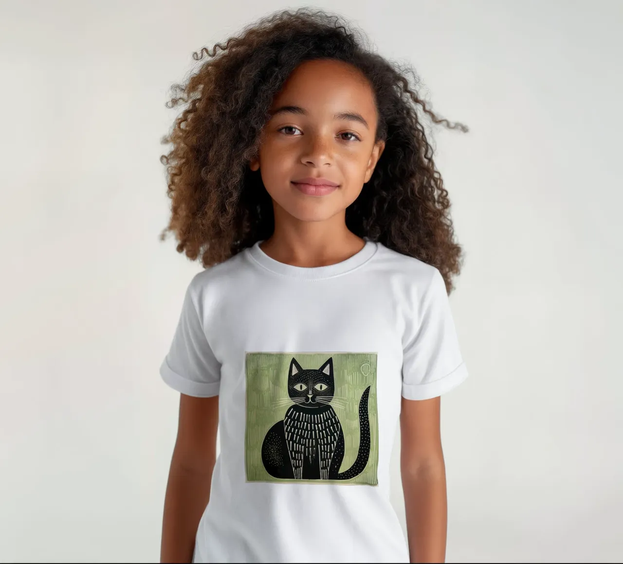 Green Cat 4 kids t-shirt by Minimal Animal Art