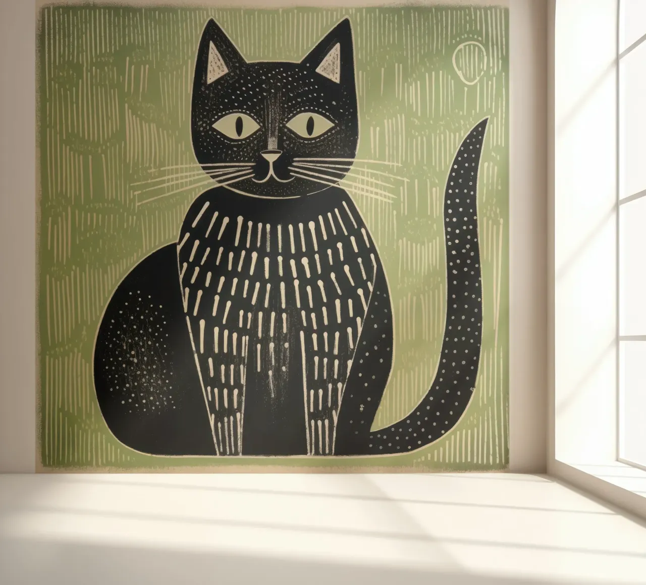 Green Cat 4 photo wallpaper by Minimal Animal Art