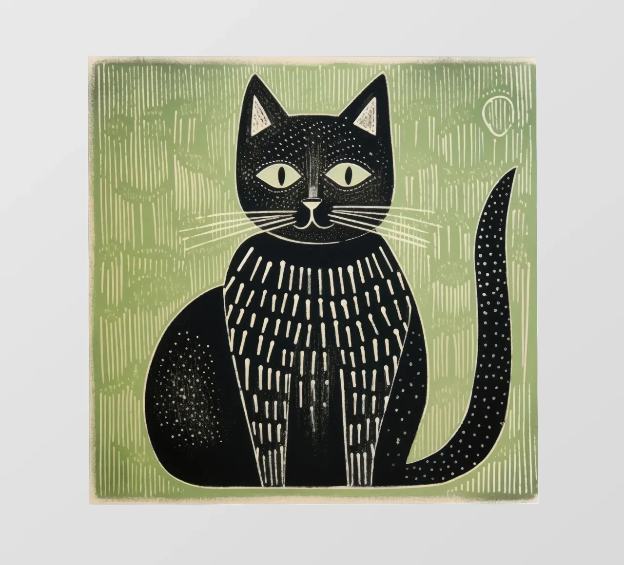 Green Cat 4 photo wallpaper by Minimal Animal Art
