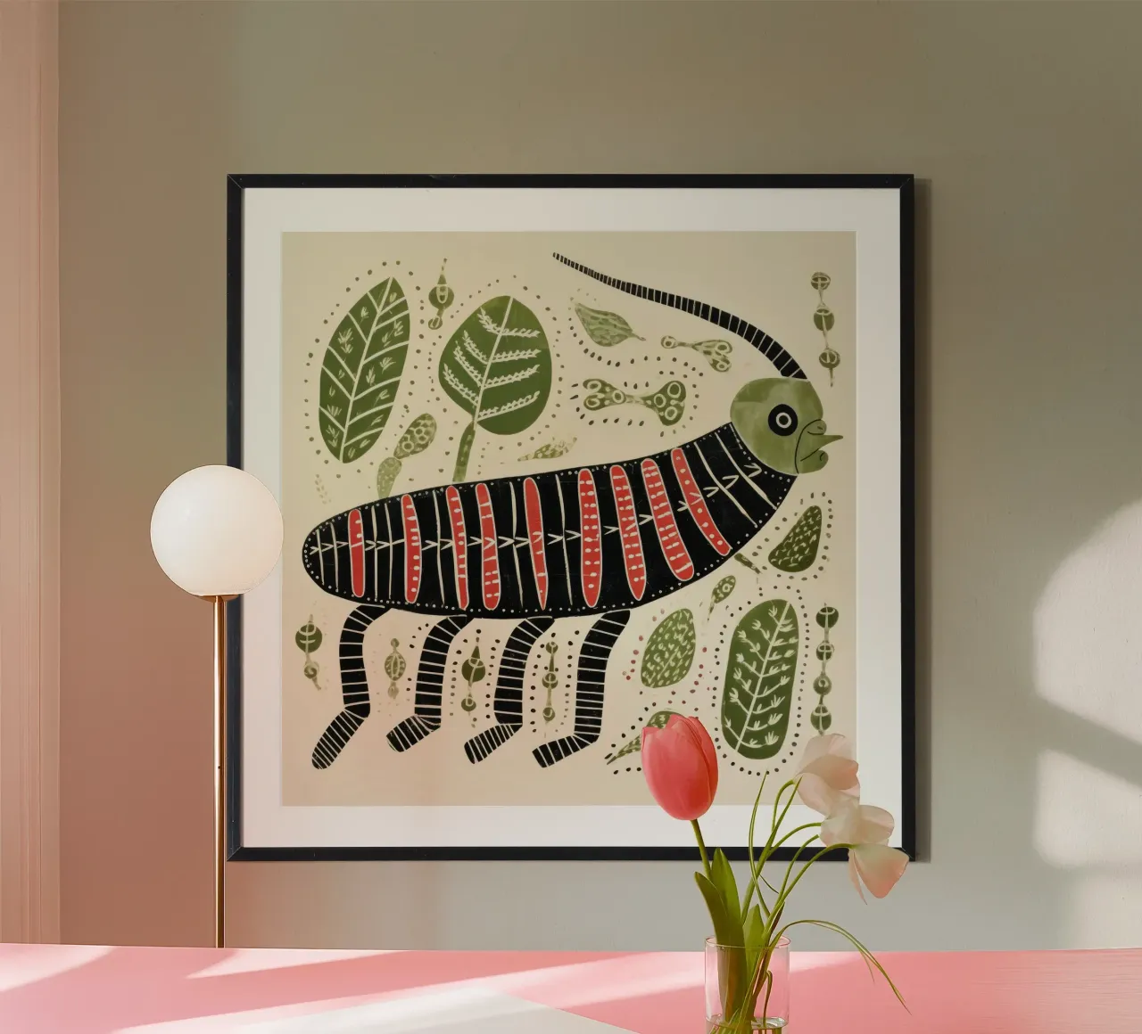 Grüner Tausendfüßler 1 Hahnemühle von Minimal Animal Art