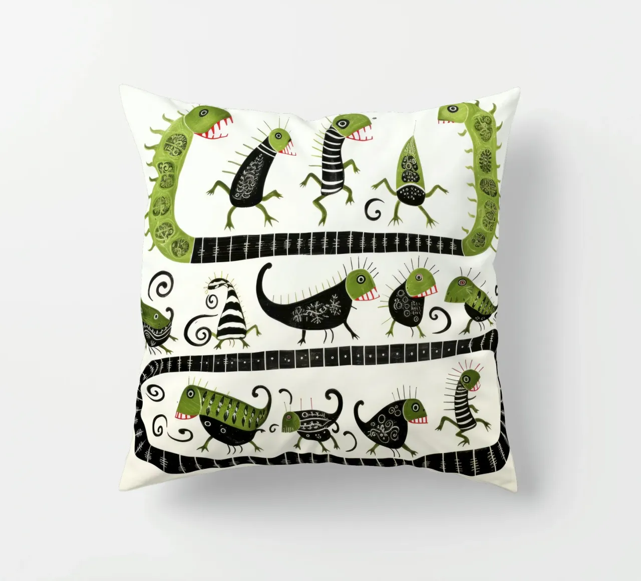 Millepiedi verde 2 cuscino da Minimal Animal Art