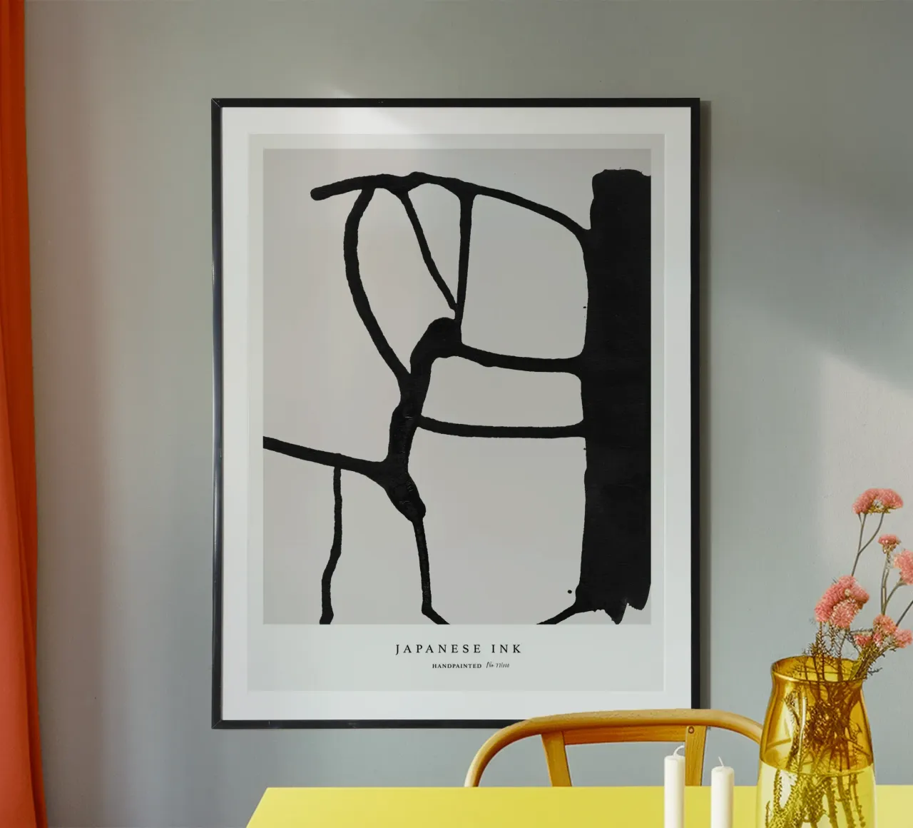 Simple Art Line No 68 poster con telaio in legno da treechild
