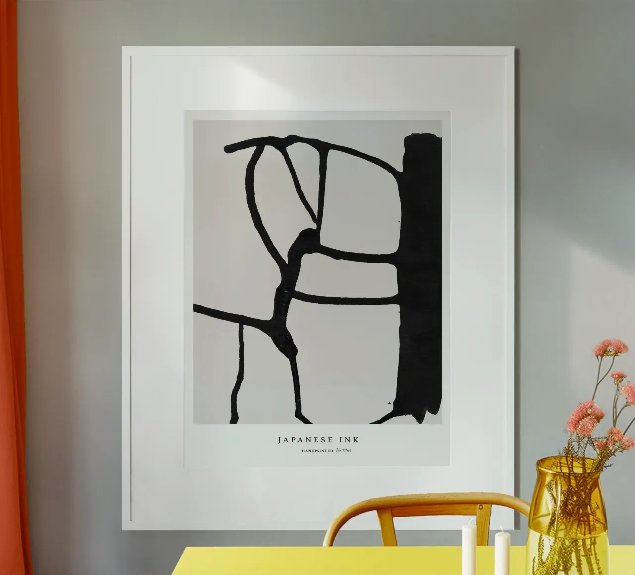 Simple Art Line No 68 poster con telaio in legno da treechild