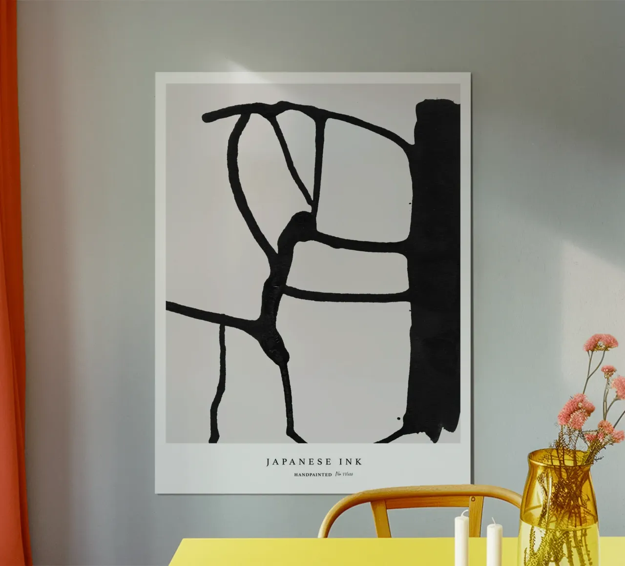 Simple Art Line No 68 poster con telaio in legno da treechild