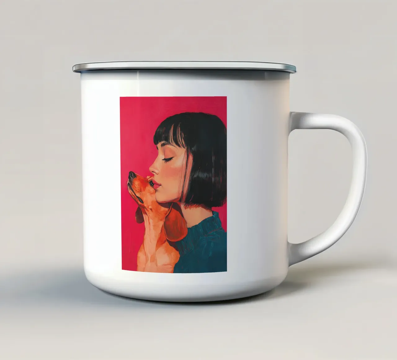 Io e il mio cane (n. 1) tazza in smalto da Katja Stehle Design