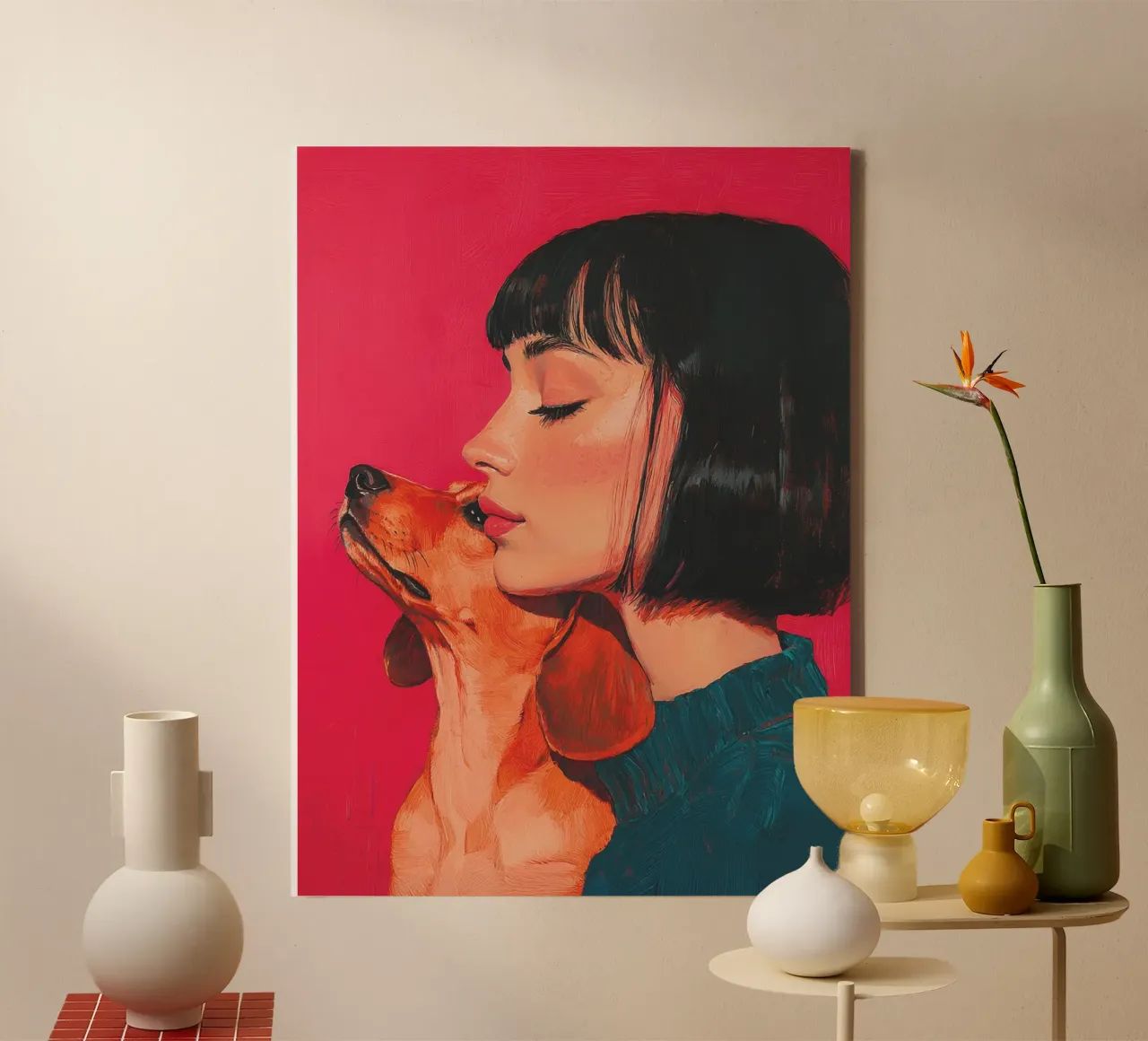 My dog and I (No. 1) canvas by Katja Stehle Design