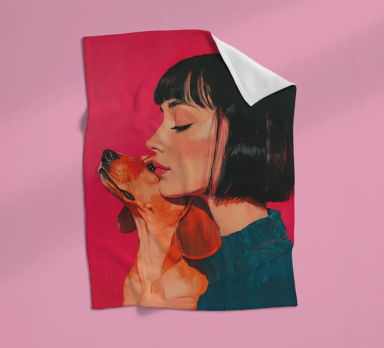 Io e il mio cane (n. 1) coperta in pile da Katja Stehle Design