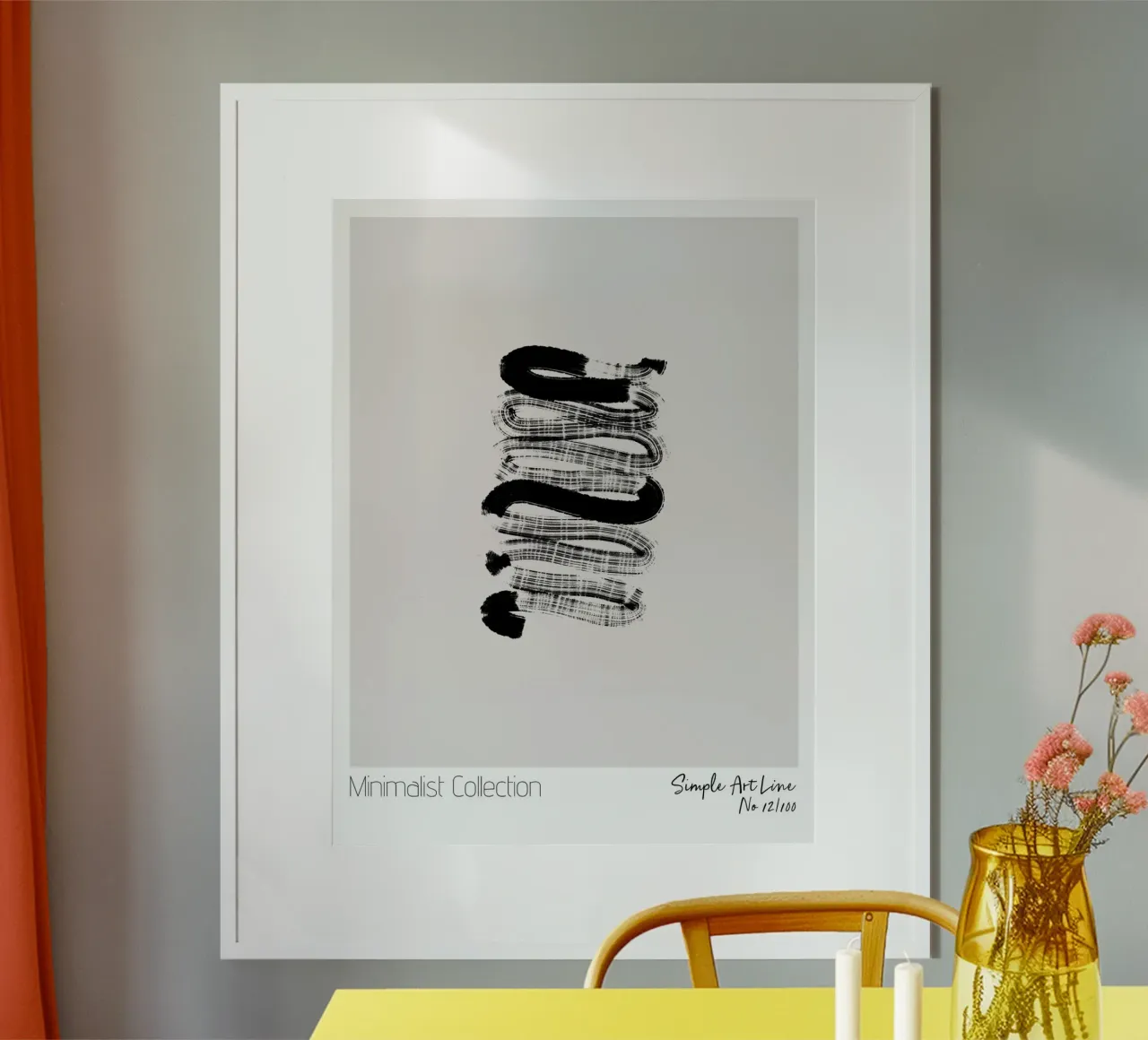 Simple Art Line No 66 poster con telaio in alluminio da treechild