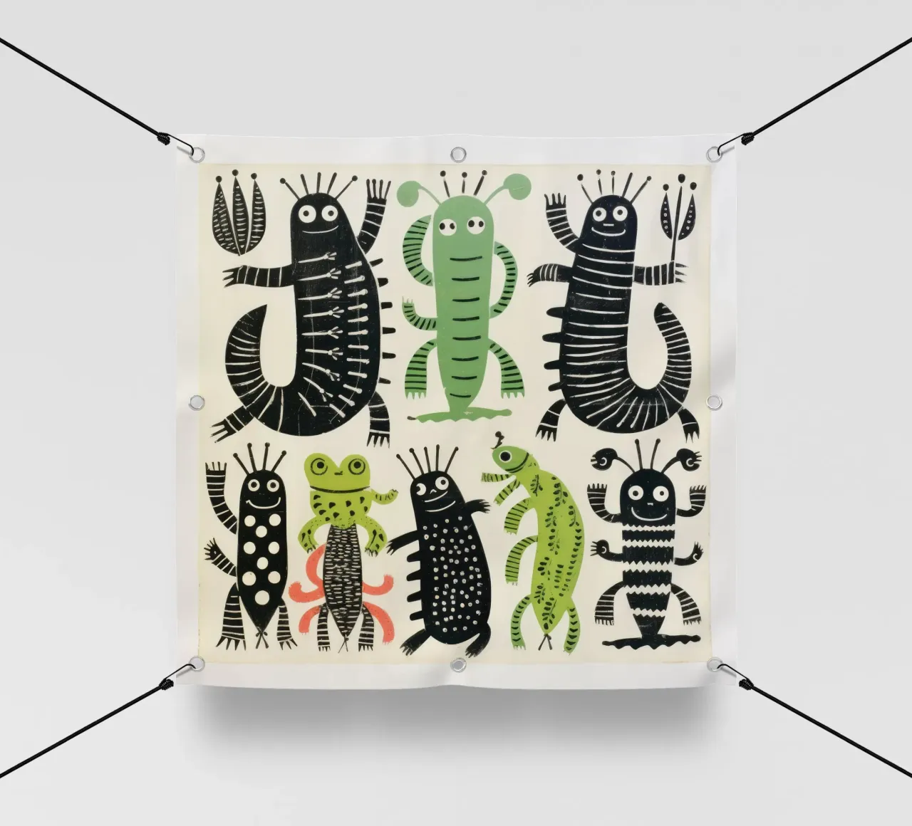 Millepiedi verde 4 telo in pvc da Minimal Animal Art