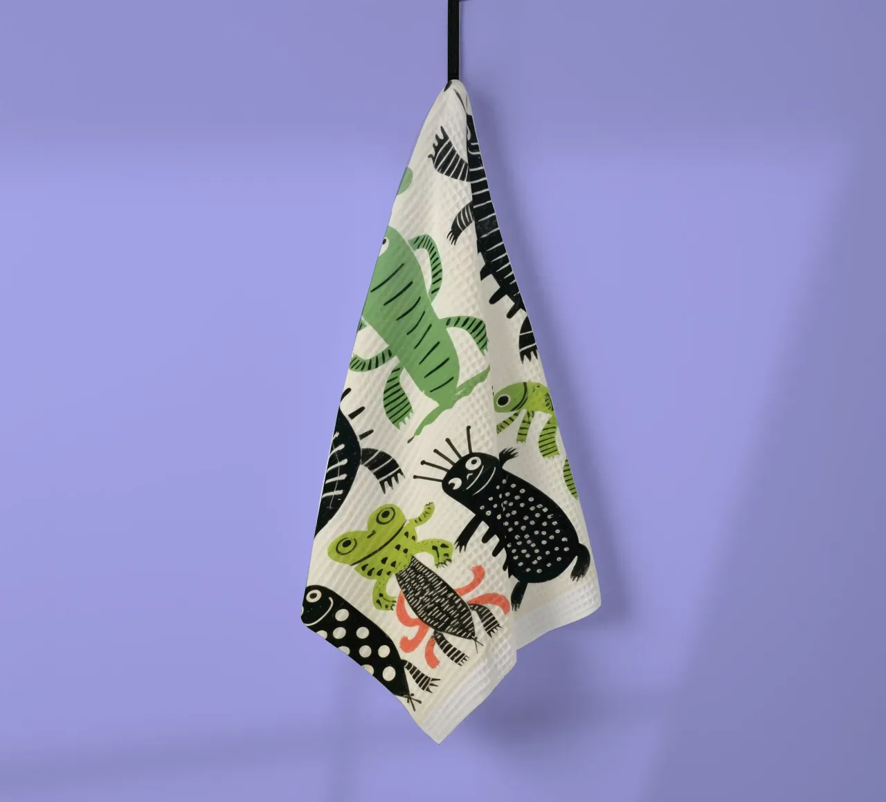 Grüner Tausendfüßler 4 Geschirrtuch von Minimal Animal Art