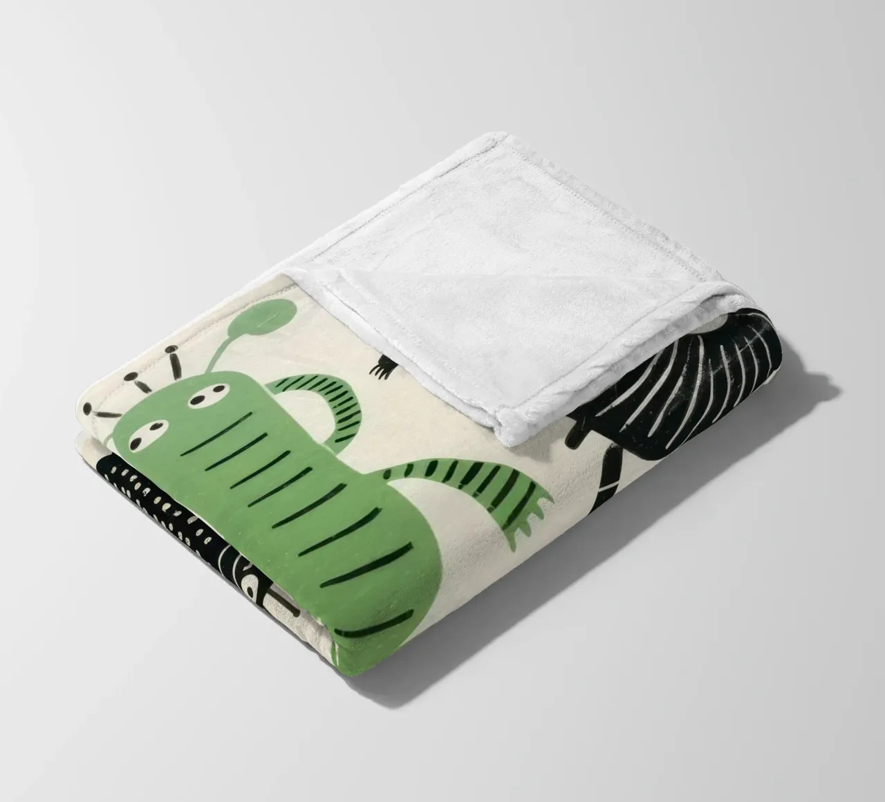 Millepiedi verde 4 coperta in pile da Minimal Animal Art