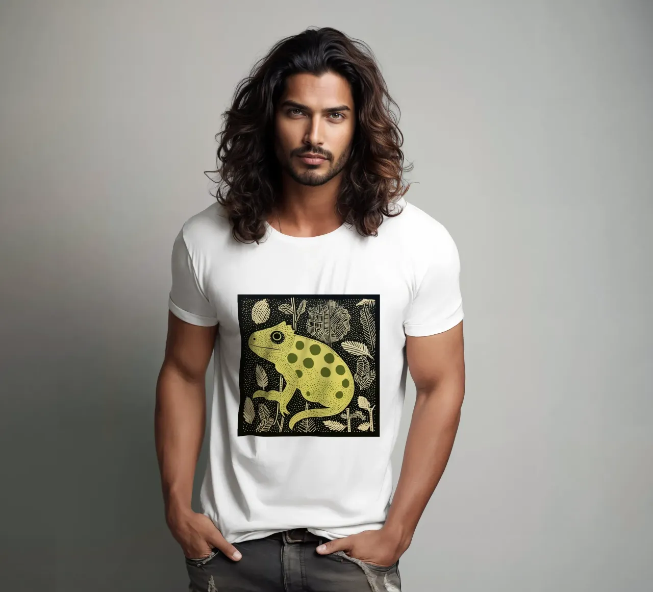 Green Chameleon 2 t-shirt by Minimal Animal Art