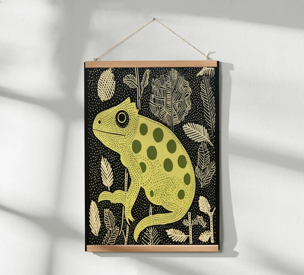 Camaleonte verde 2 carta hahnemühle da Minimal Animal Art