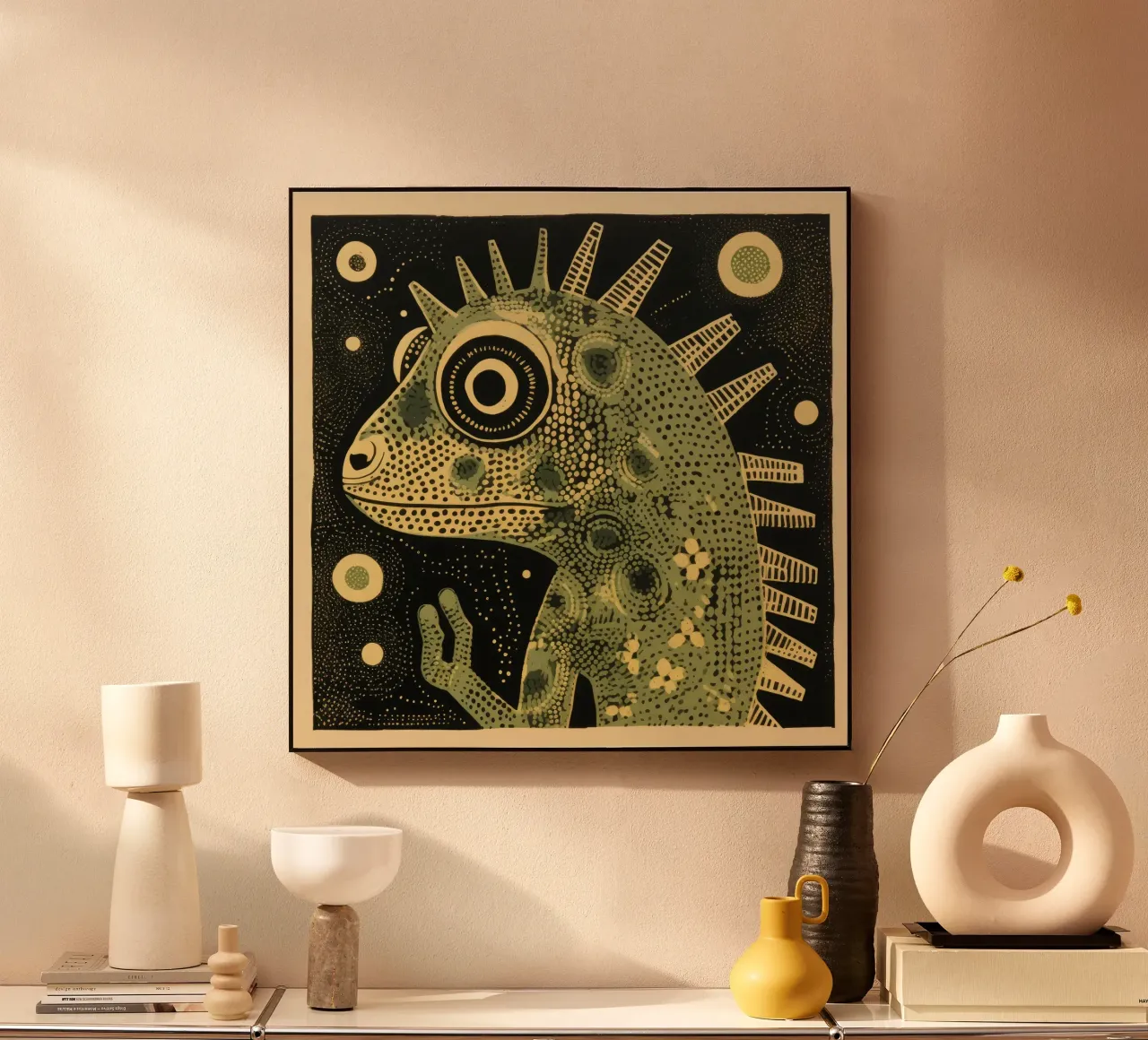 Camaleonte verde plexiglass da Minimal Animal Art