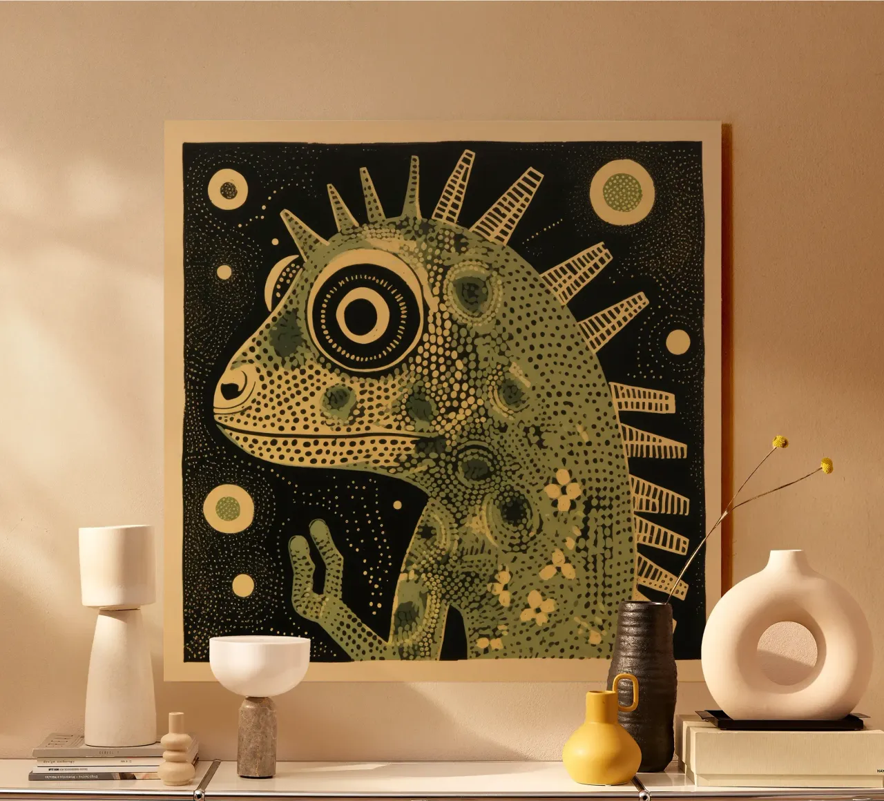 Camaleonte verde plexiglass da Minimal Animal Art