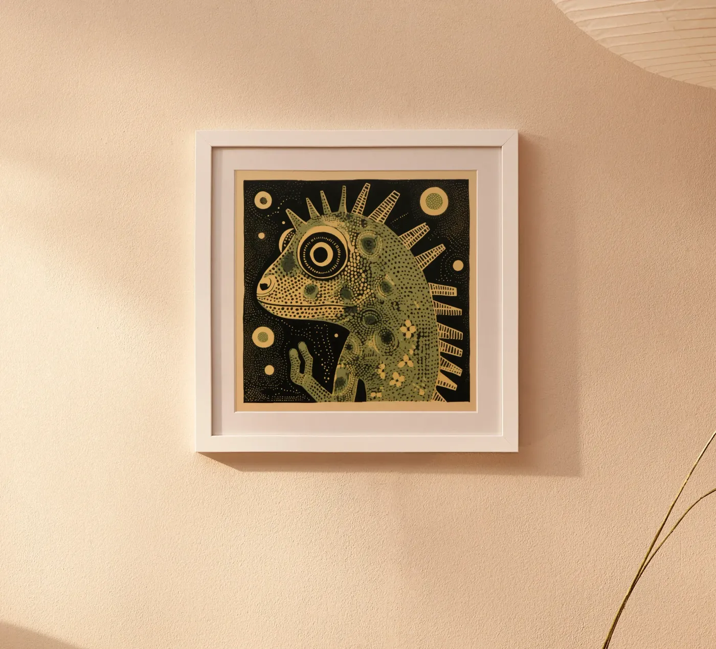 Green Chameleon poster da Minimal Animal Art