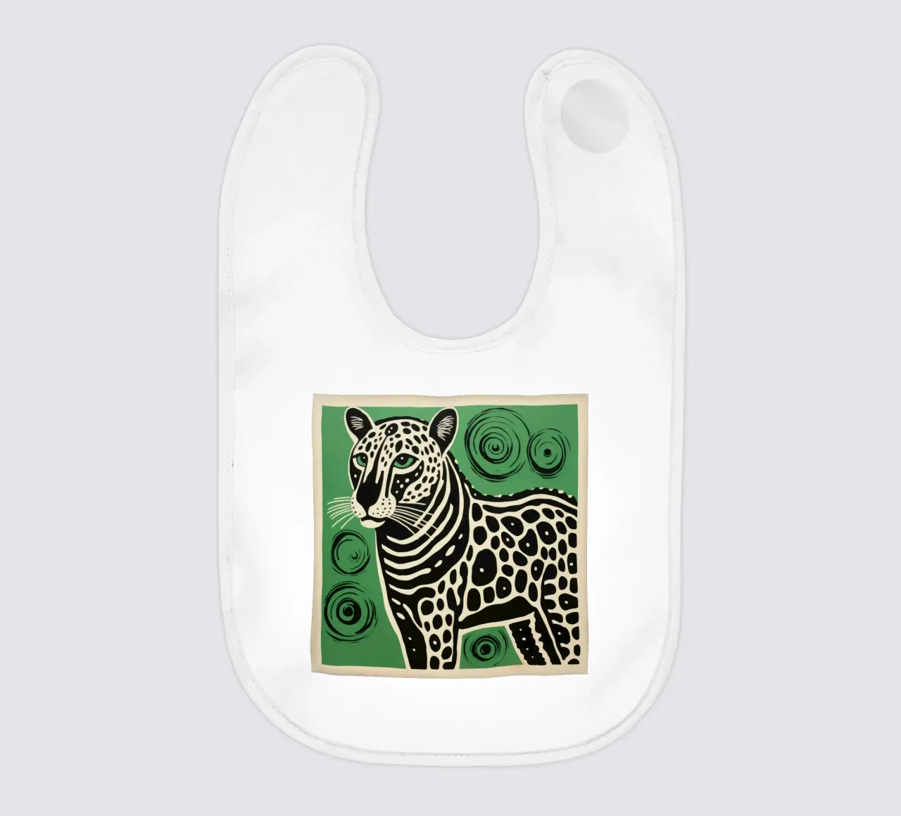 Ghepardo verde 1 bavaglino da Minimal Animal Art
