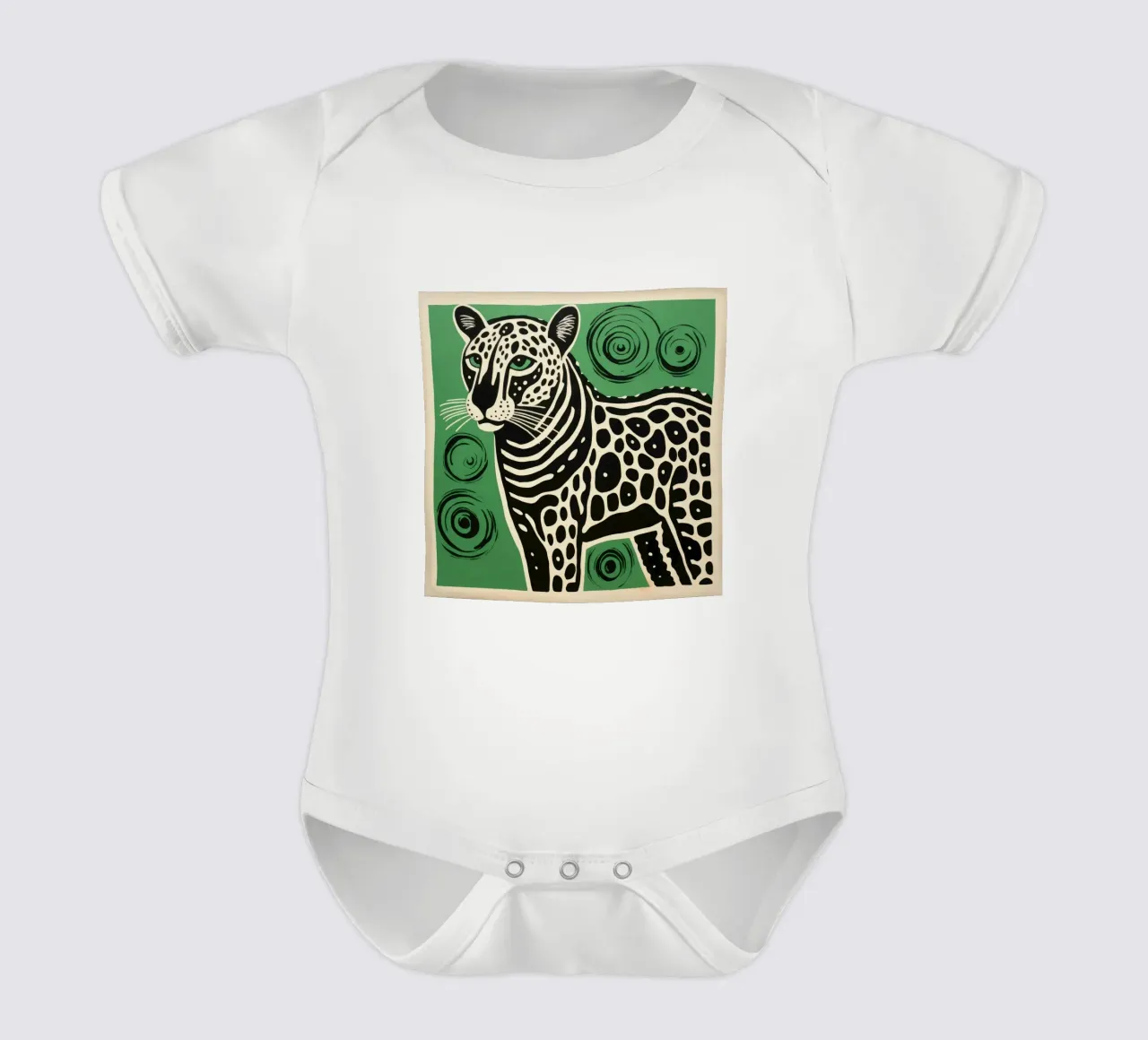 Guépard vert product.type.romper-short-sleeve-baby common.byCreator Minimal Animal Art