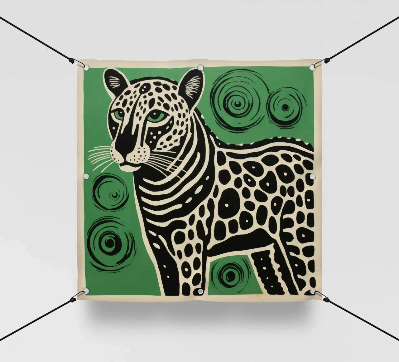 Ghepardo verde 1 telo in pvc da Minimal Animal Art