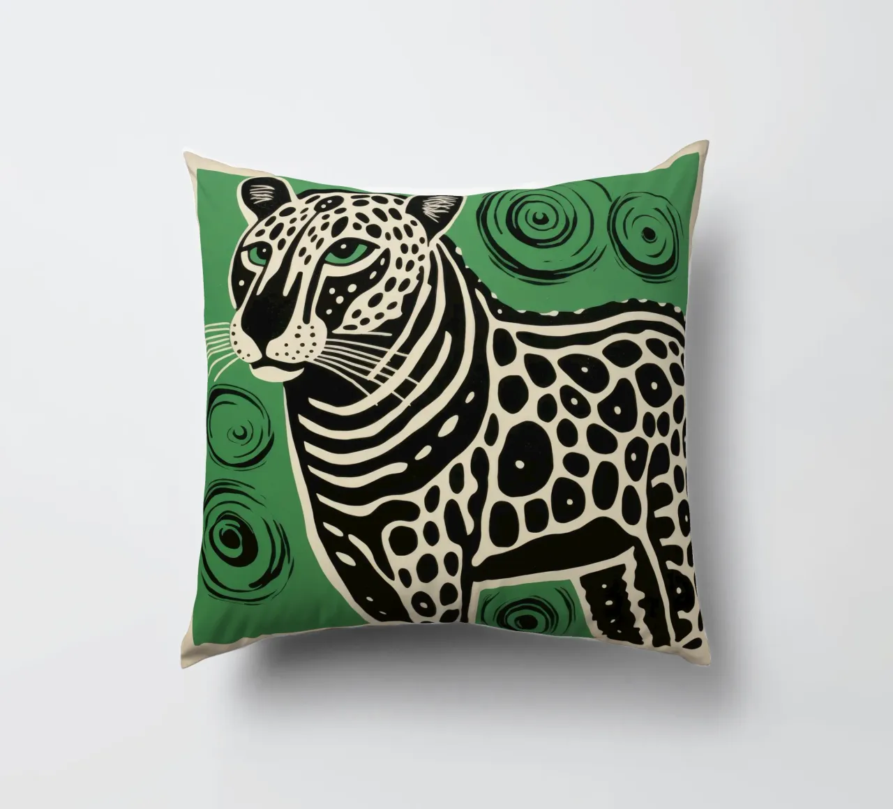 Ghepardo verde 1 cuscino da Minimal Animal Art