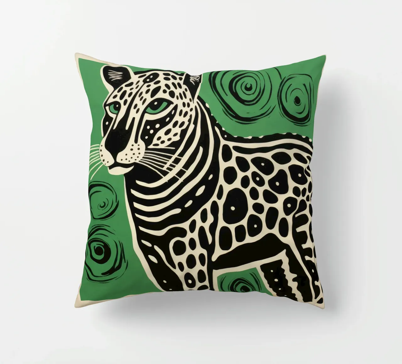 Ghepardo verde 1 cuscino da Minimal Animal Art