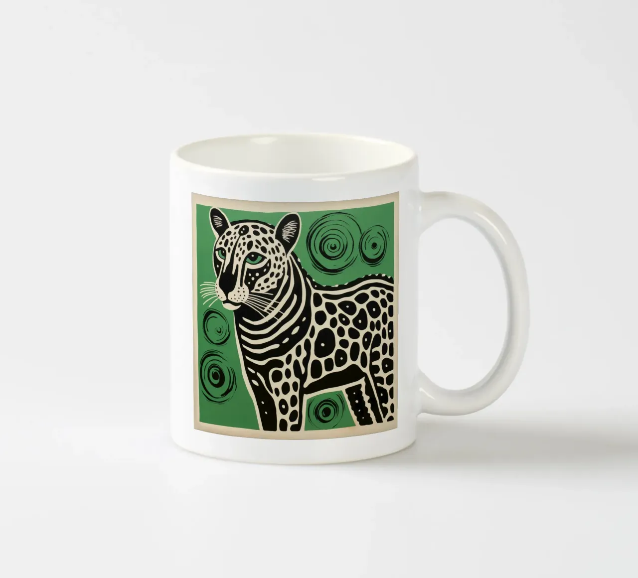 Ghepardo verde 1 tazza in ceramica da Minimal Animal Art