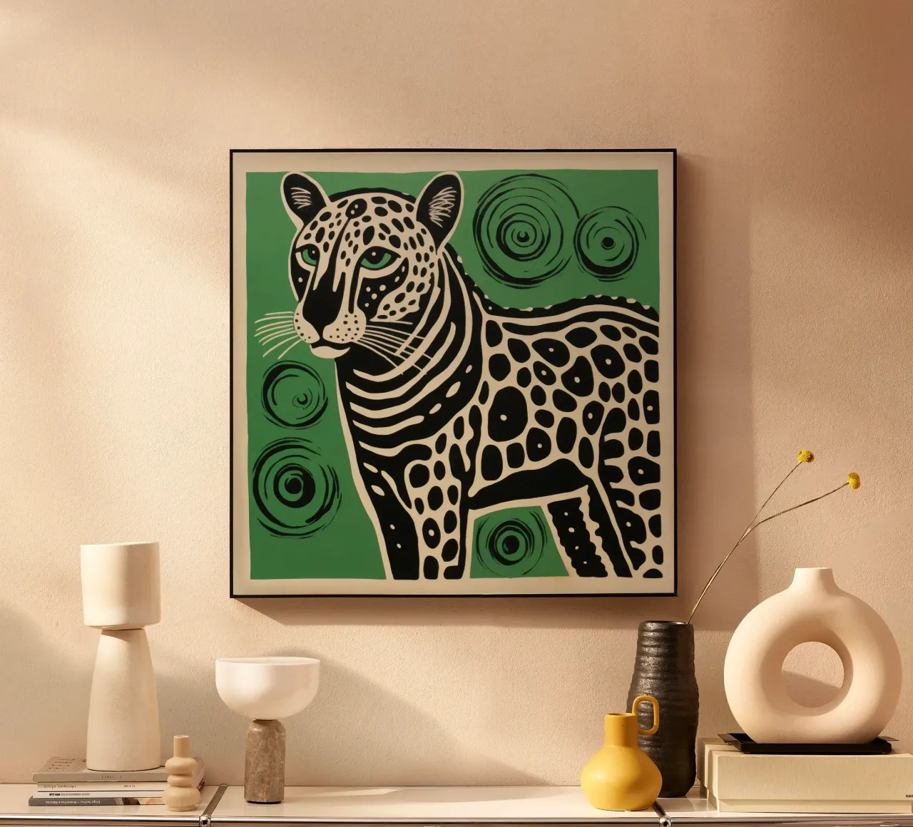 Guépard vert plexiglas de Minimal Animal Art