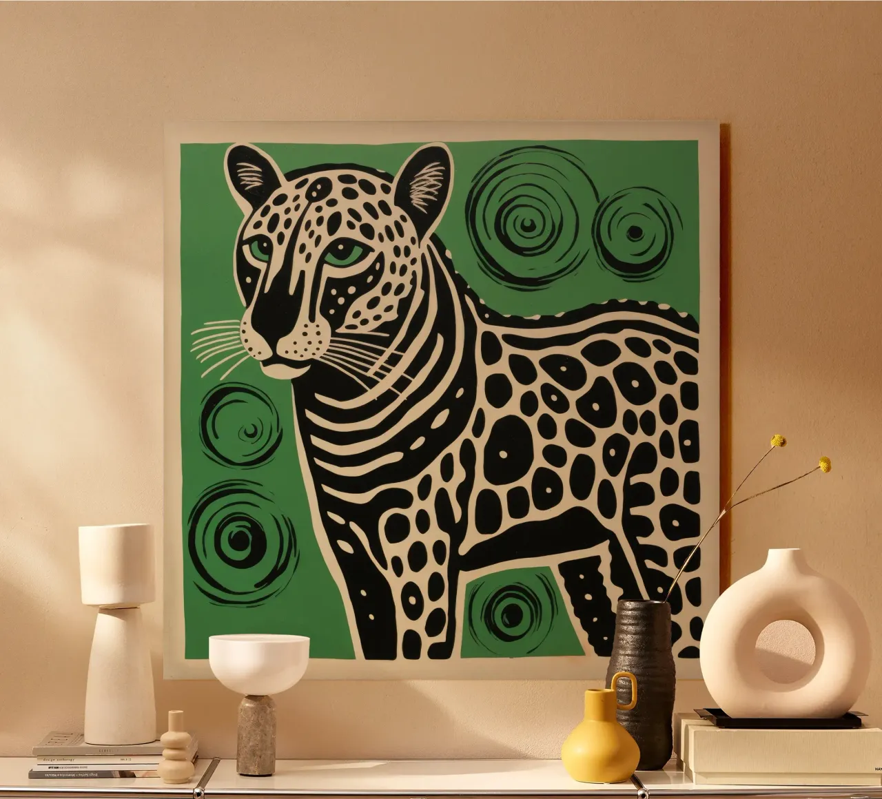 Guépard vert plexiglas de Minimal Animal Art