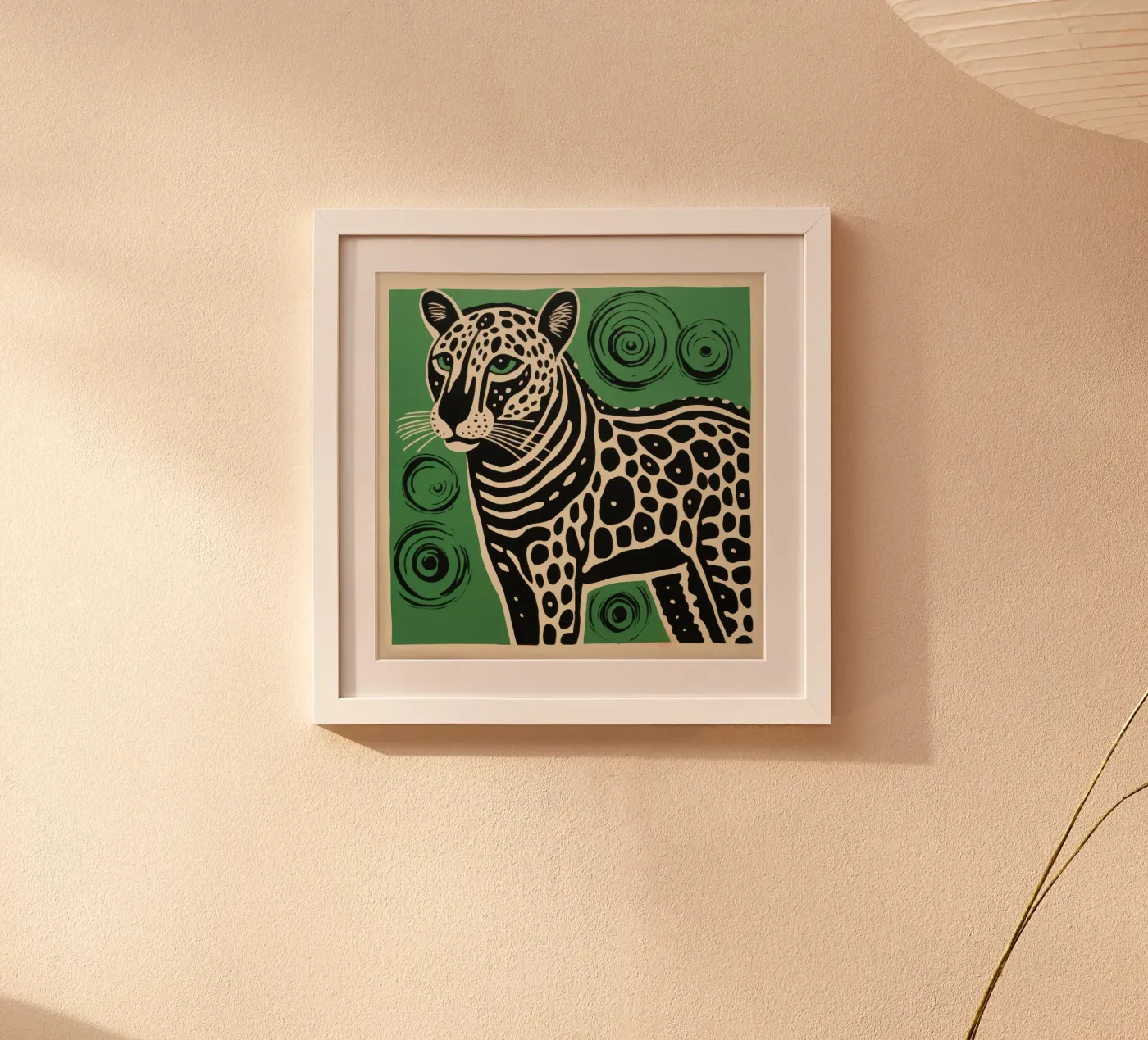 Green Cheetah poster de Minimal Animal Art