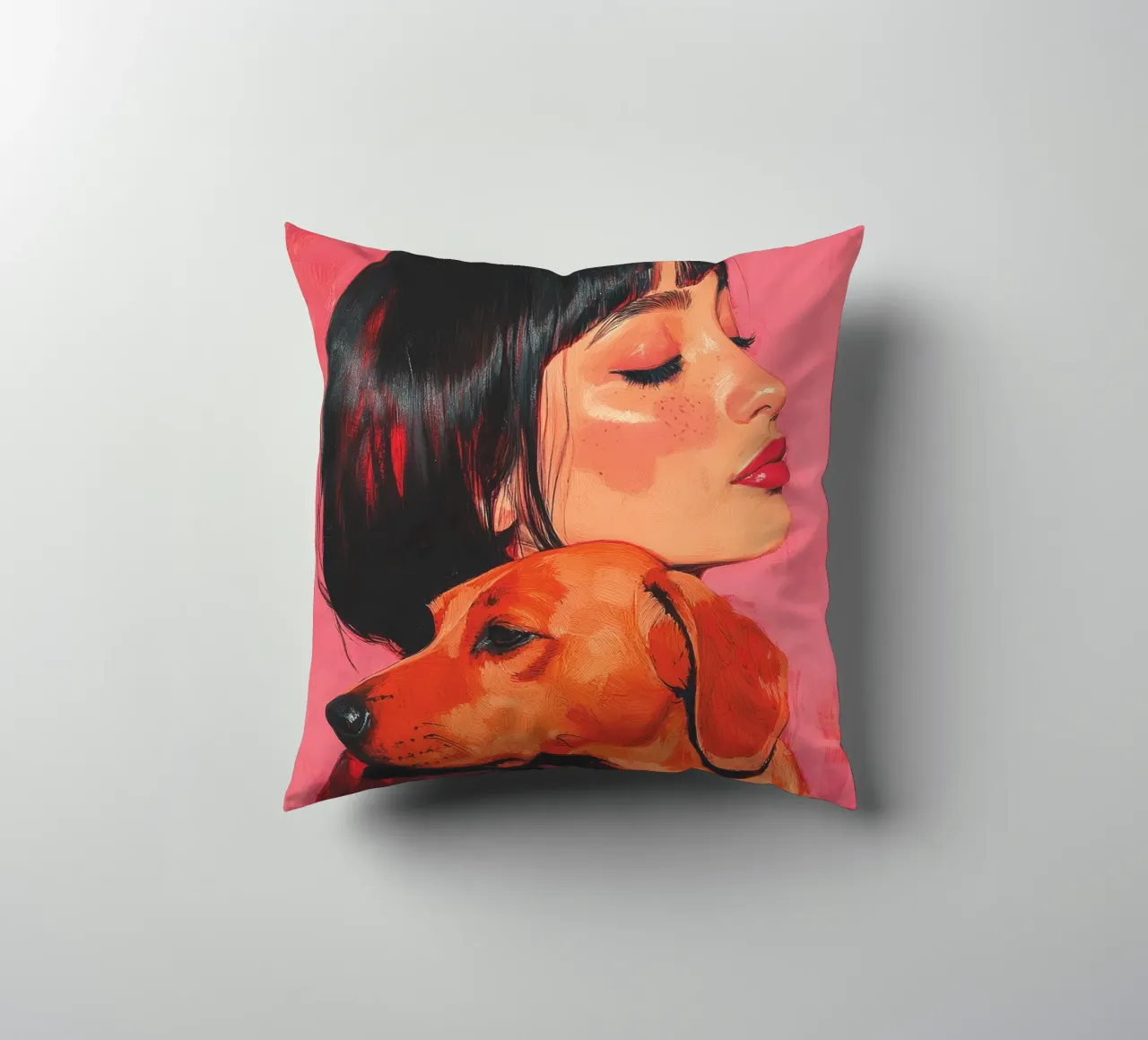 Io e il mio cane (n. 2) cuscino da Katja Stehle Design