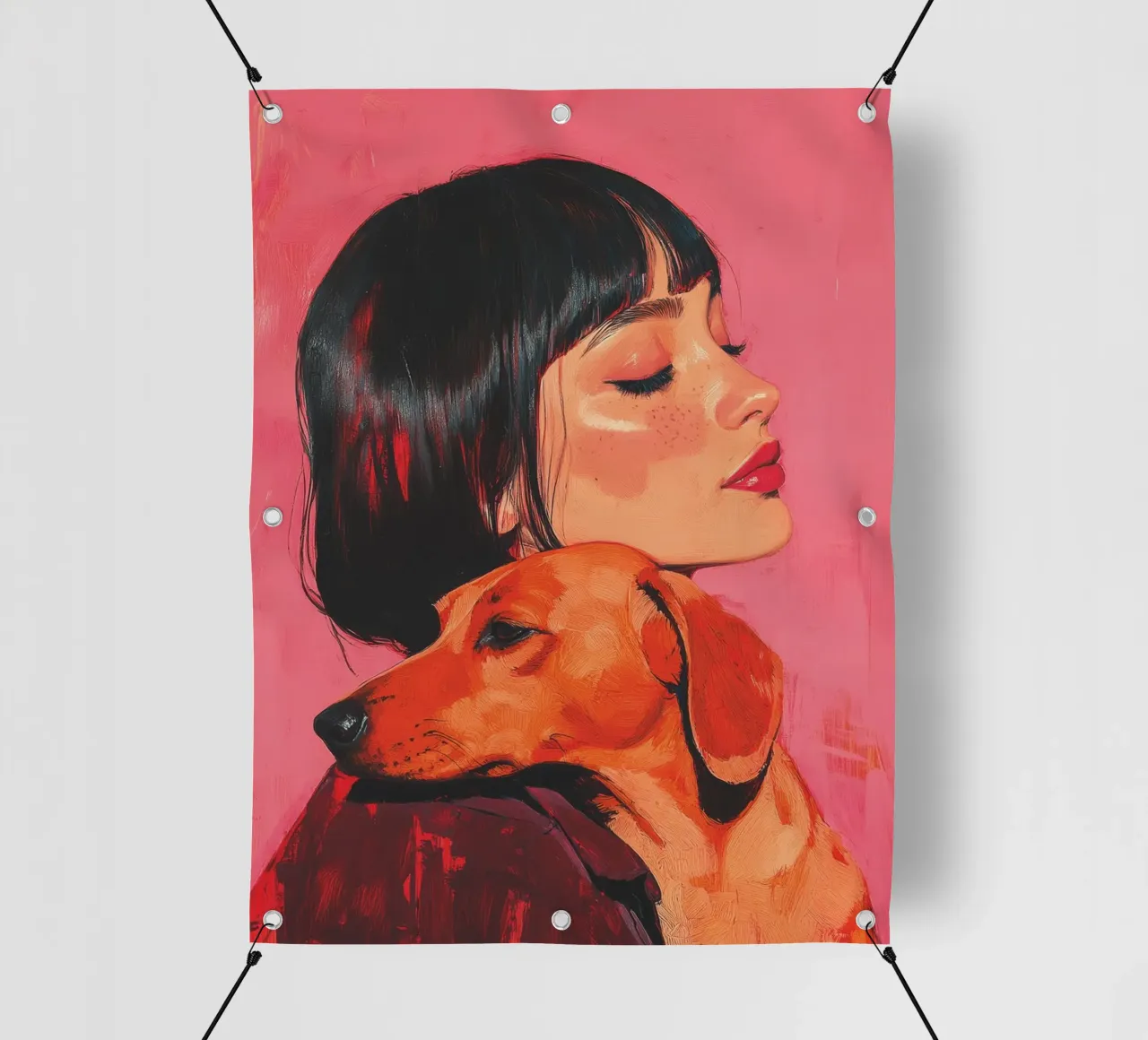 Io e il mio cane (n. 2) telo in pvc da Katja Stehle Design