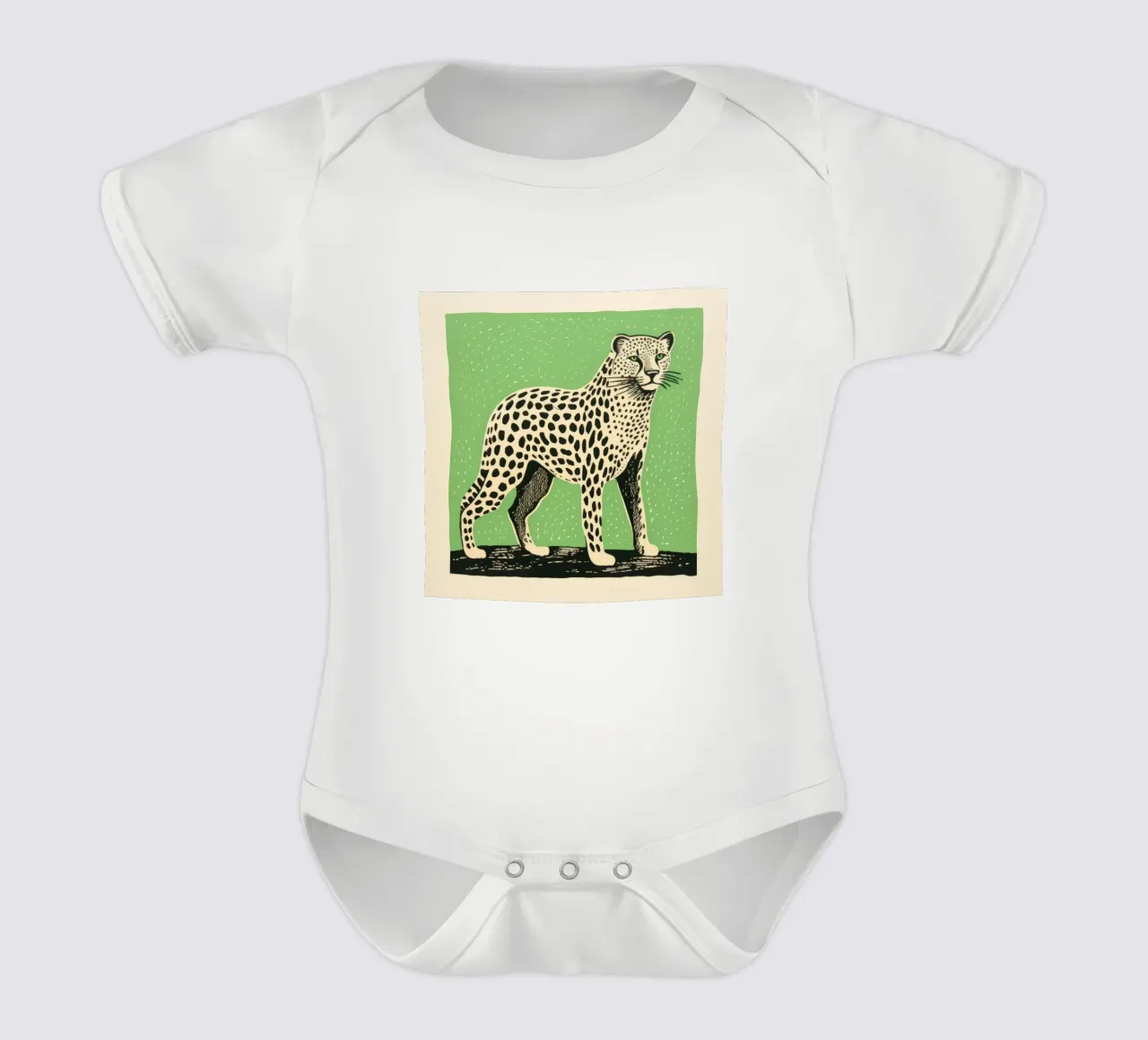 Guépard vert body bébé de Minimal Animal Art