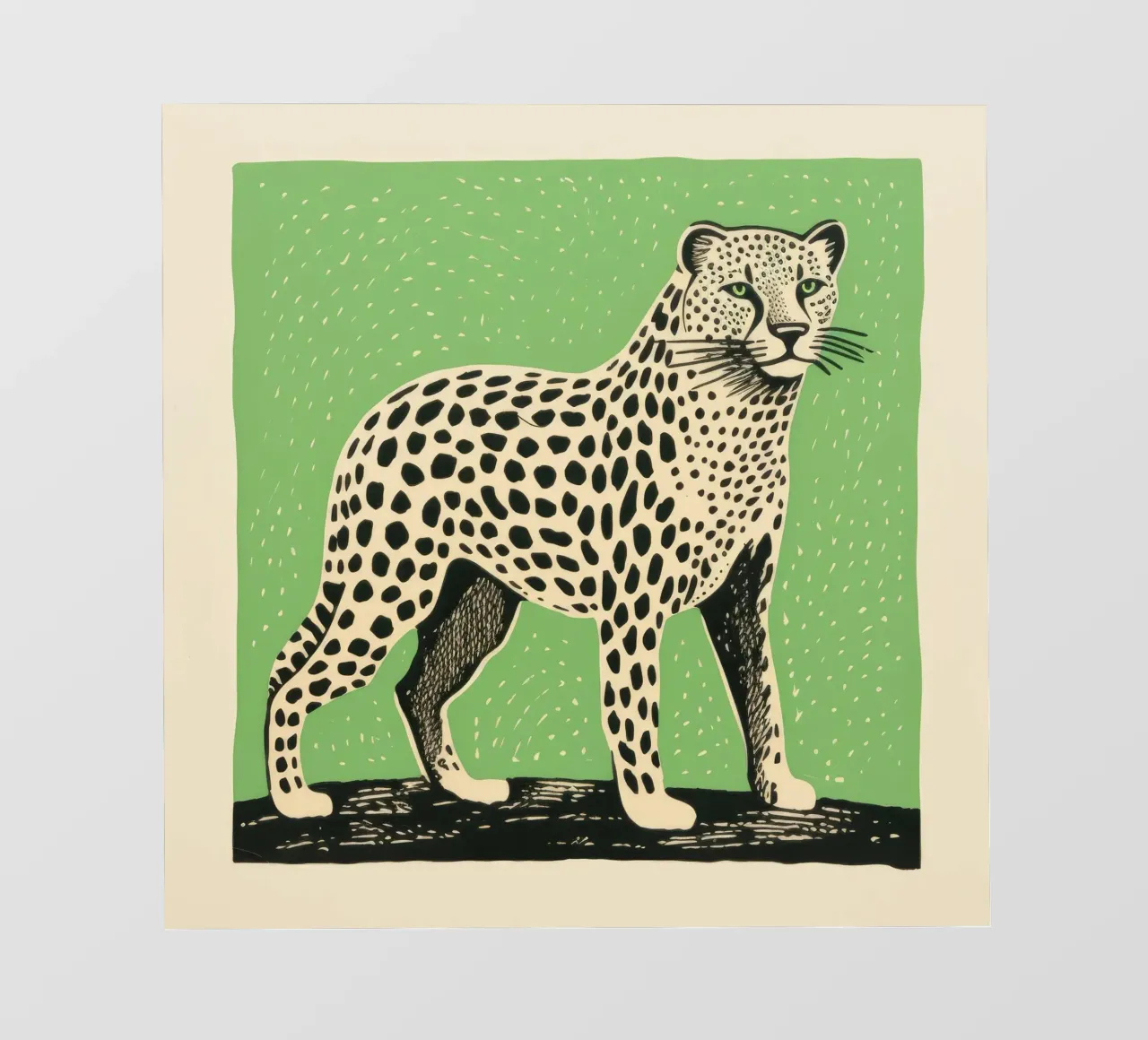 Ghepardo verde 2 telo in pvc da Minimal Animal Art